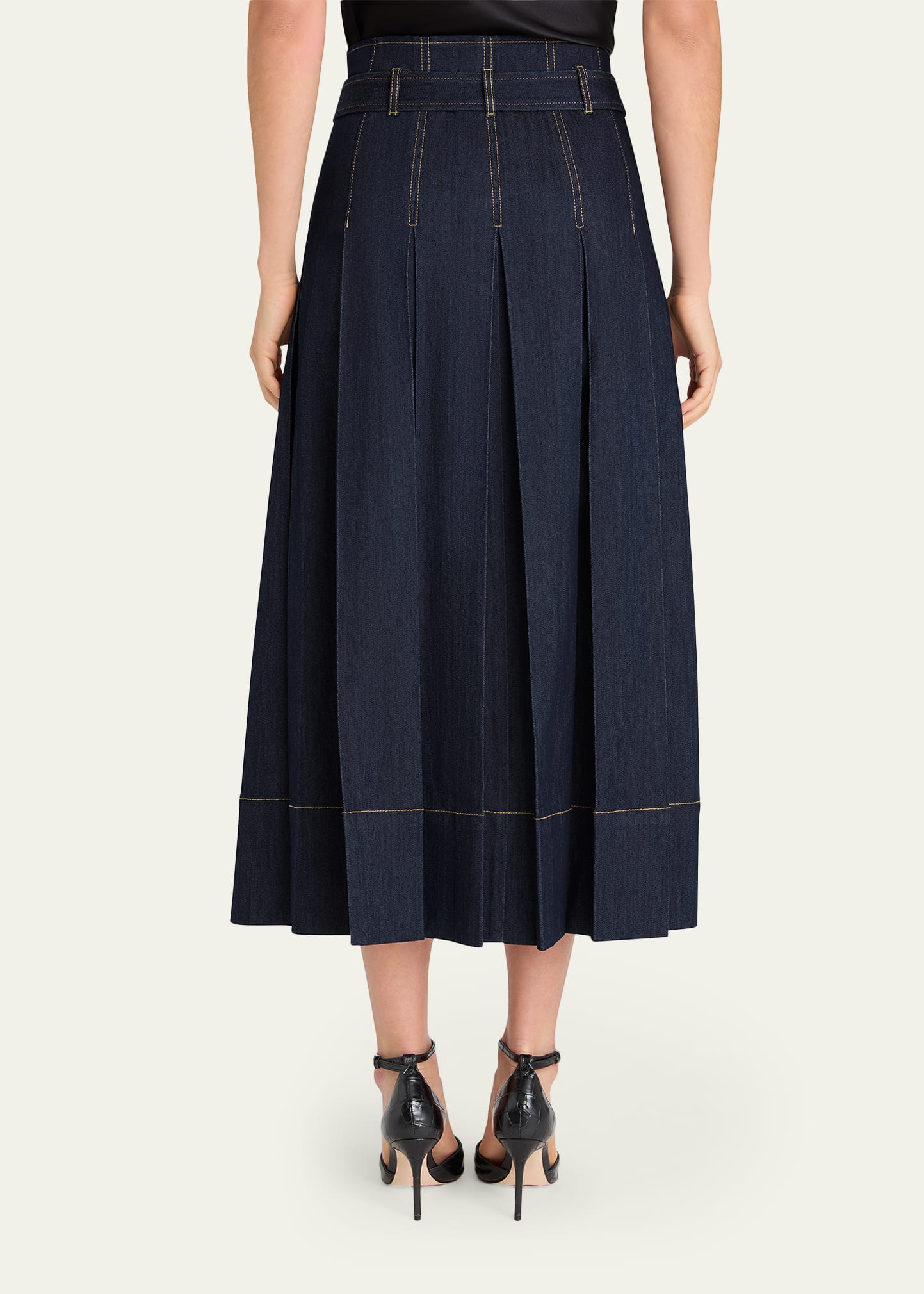 Cinq a Sept Rylee Pleated A-Line Midi Skirt - Bergdorf Goodman