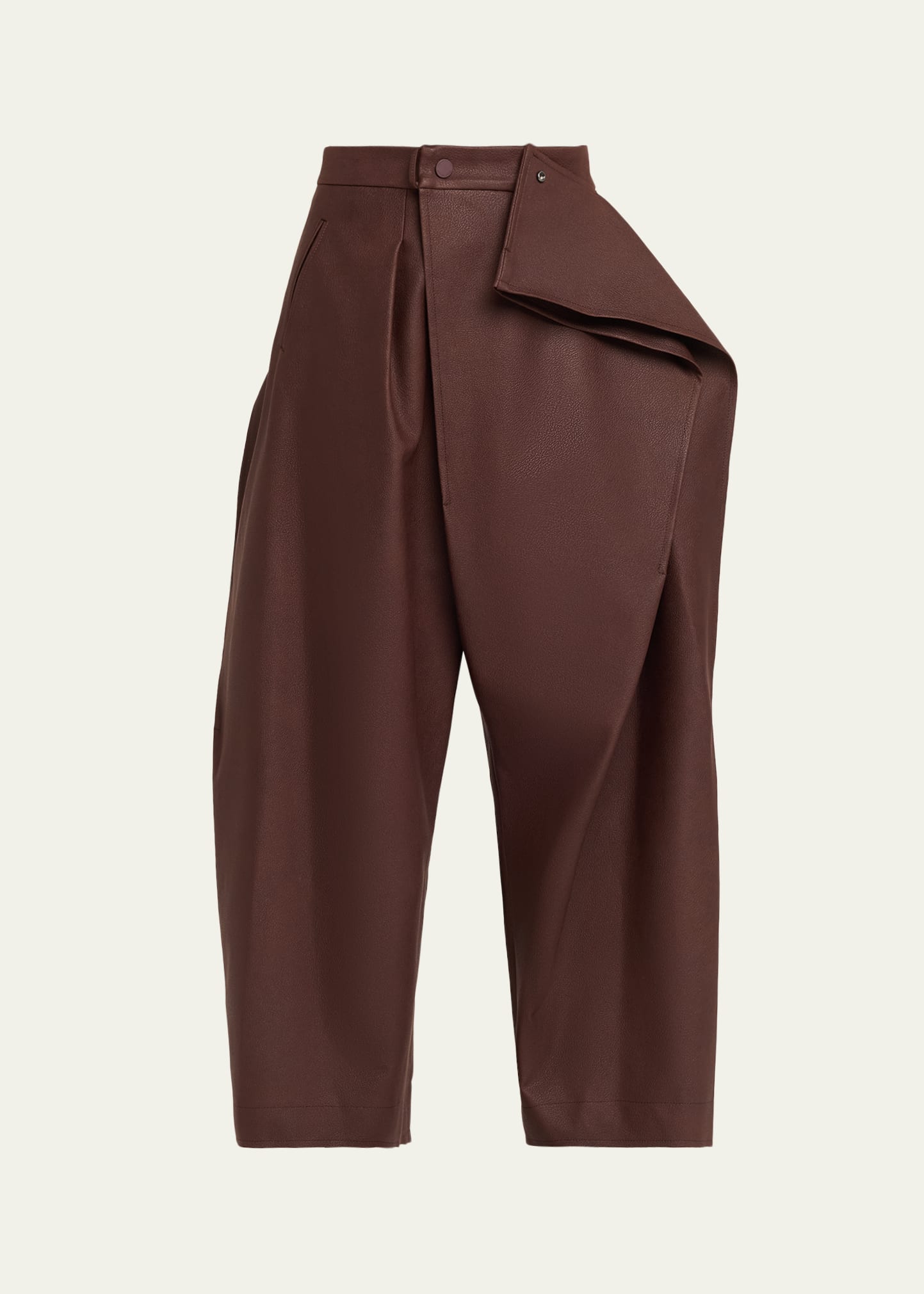 Issey Miyake Pronounced Body Wide-Leg Vegan Leather Pants