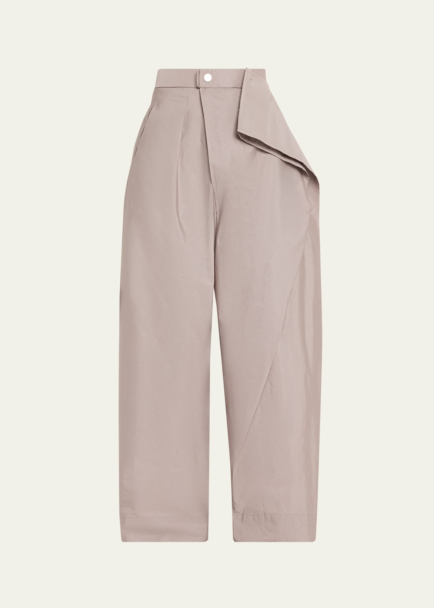 Issey Miyake Akimbo Asymmetric Wide-Leg Twill Pants - Bergdorf Goodman