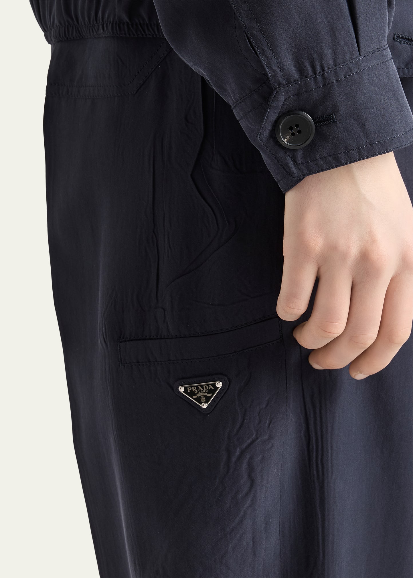 Prada Silk Straight-Leg Pull-On Pants - Bergdorf Goodman