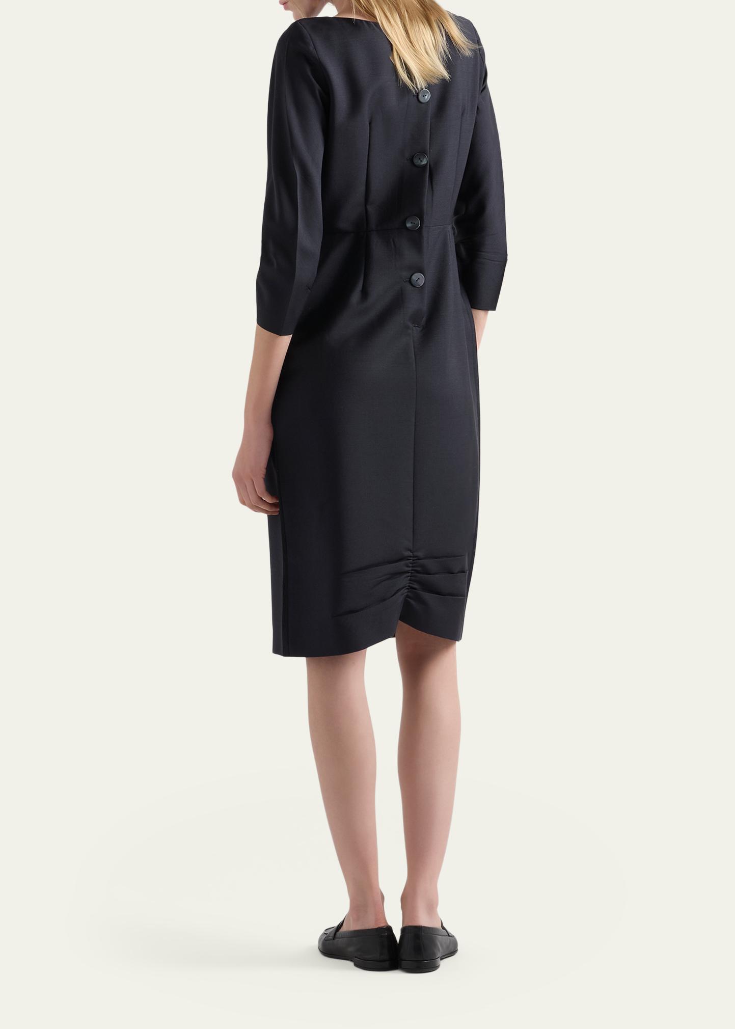 Prada Darted Mohair Wool Boat-Neck Midi Dress - Bergdorf Goodman