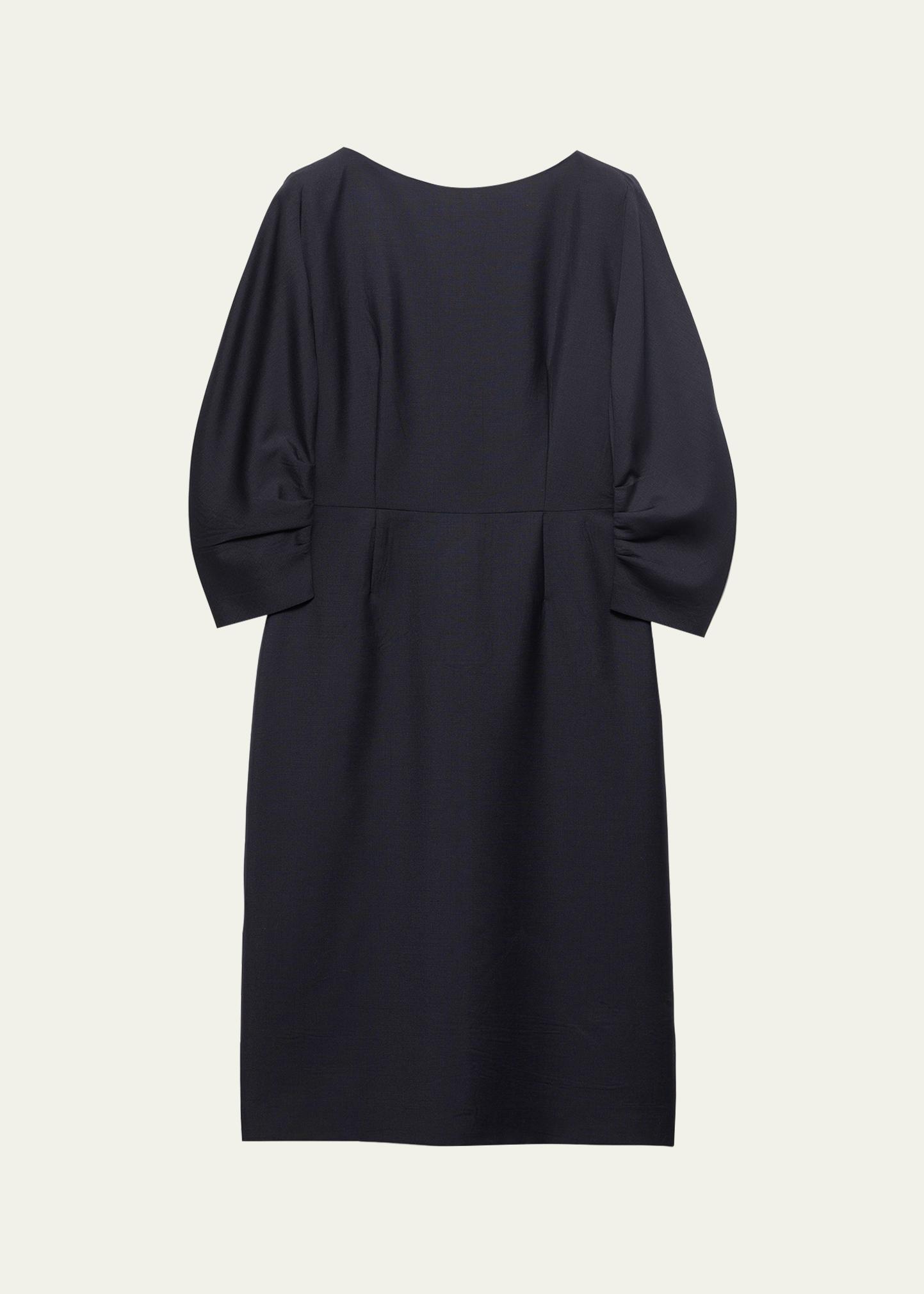 Prada Darted Mohair Wool Boat-Neck Midi Dress - Bergdorf Goodman