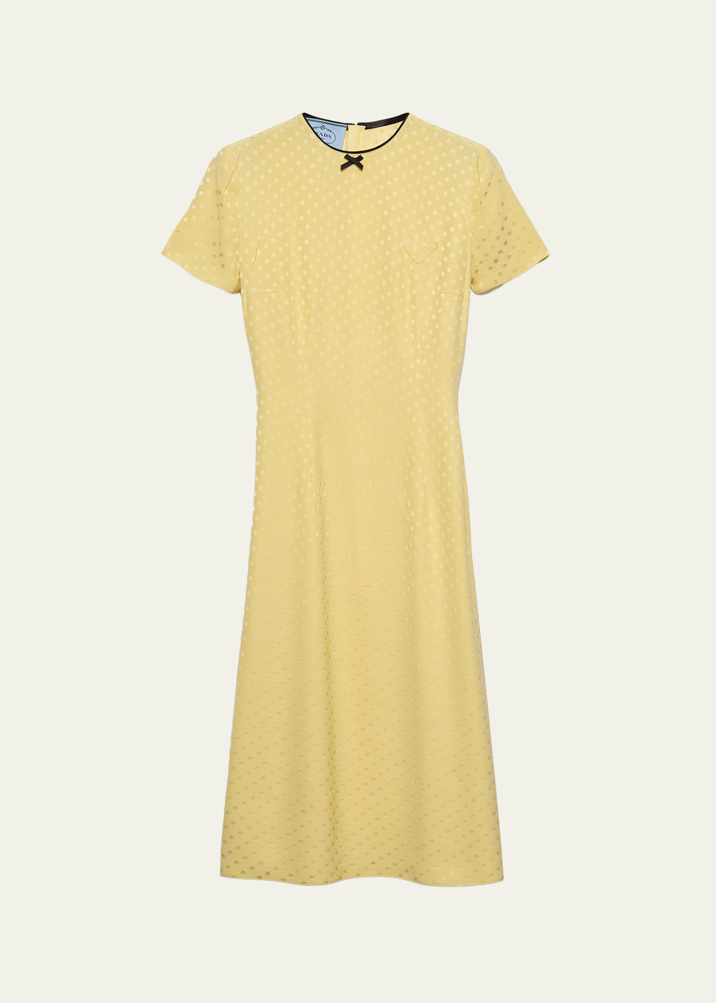 Prada Polka-Dot Silk Midi Dress - Bergdorf Goodman