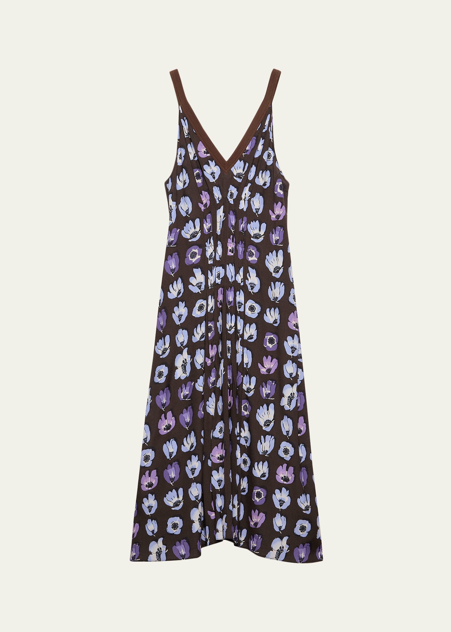 Prada Floral-Print Gathered Sleeveless Midi Dress - Bergdorf Goodman