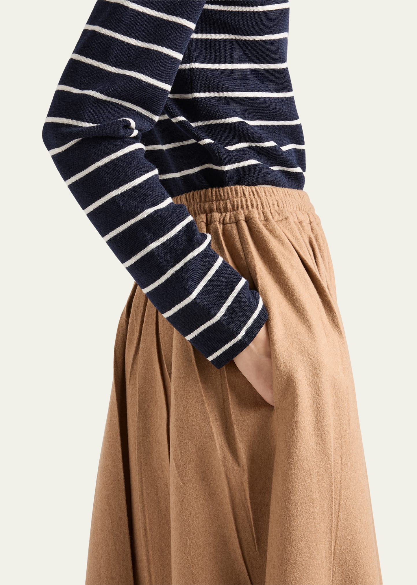 Prada Camel Wool Circle Midi Skirt - Bergdorf Goodman