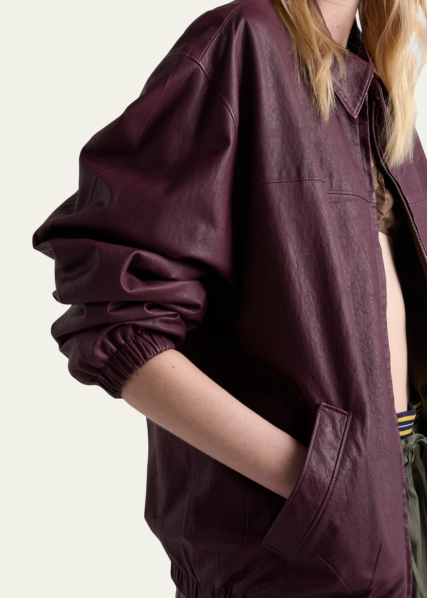 Prada Nappa Leather Zip Jacket - Bergdorf Goodman