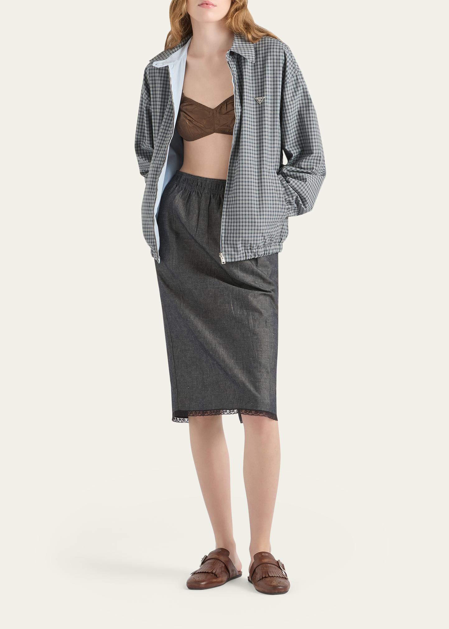 Prada Check Cotton Zip Jacket - Bergdorf Goodman