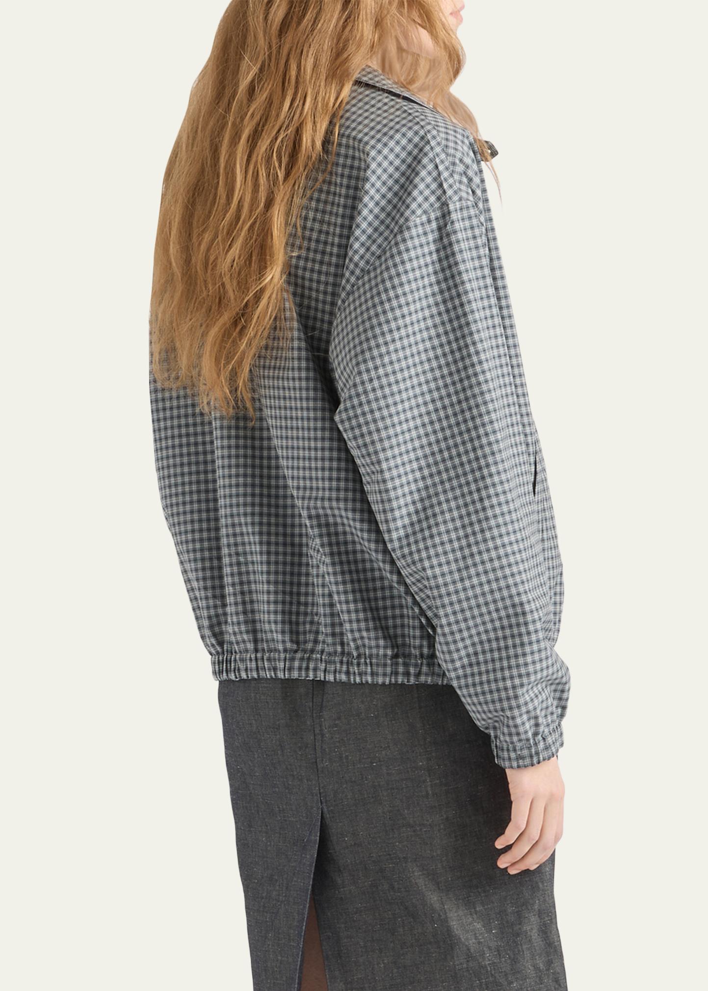 Prada Check Cotton Zip Jacket - Bergdorf Goodman