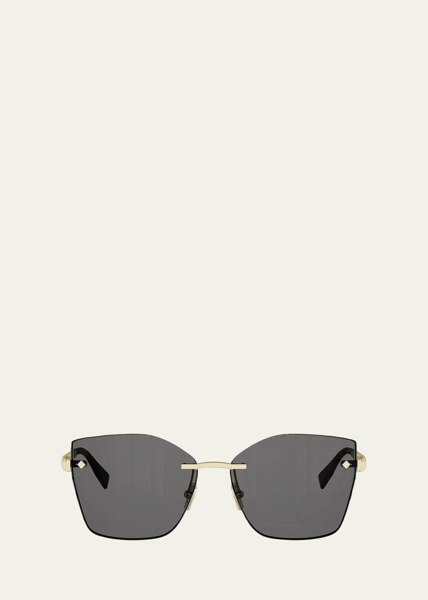BVLGARI Tubogas Rimless Metal Square Sunglasses - Bergdorf Goodman