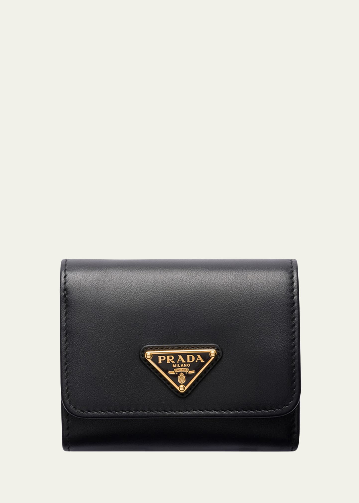 Prada Small Trifold Leather Wallet - Bergdorf Goodman