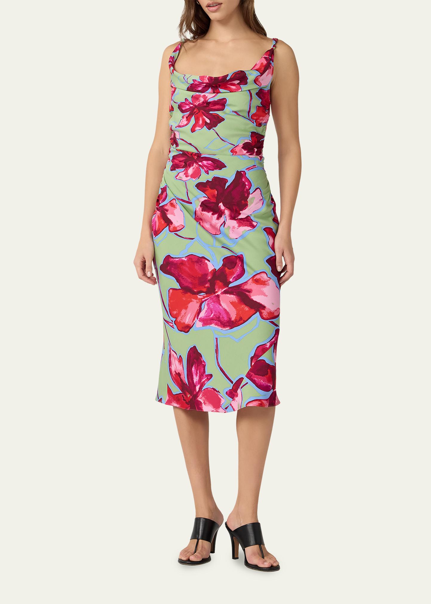 [5着おまとめセール]DIANE von FURSTENBERG ワンピース Diane von Furstenberg Delaney Ruched Cowl-Neck Midi Dress