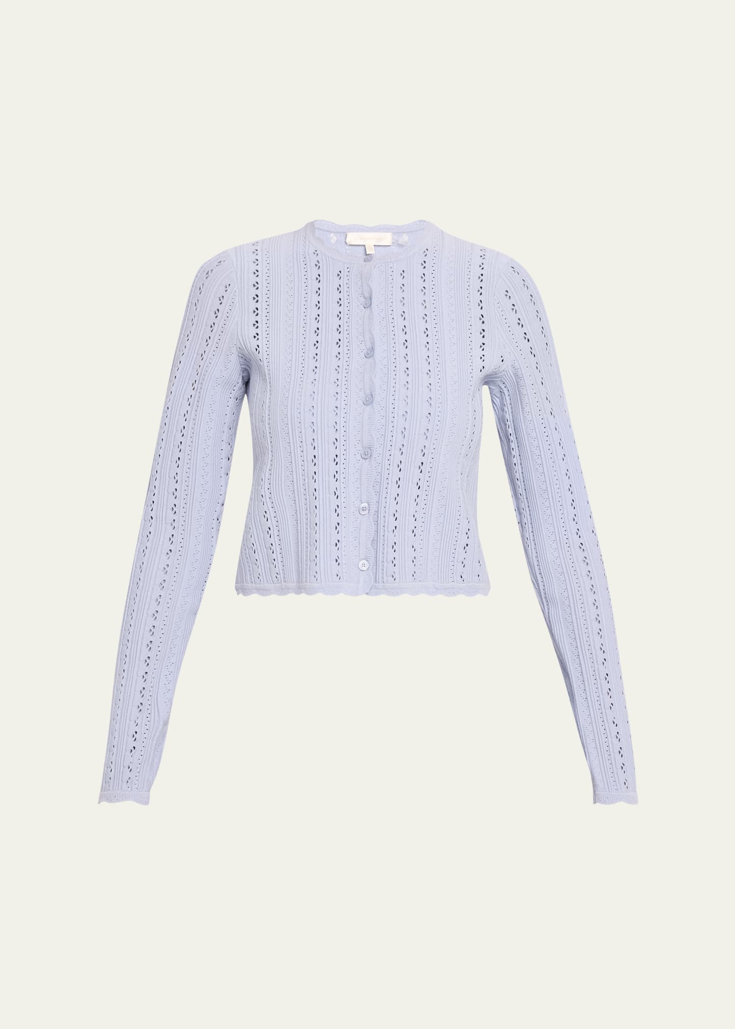 LoveShackFancy Peridot Pointelle Cardigan - Bergdorf Goodman