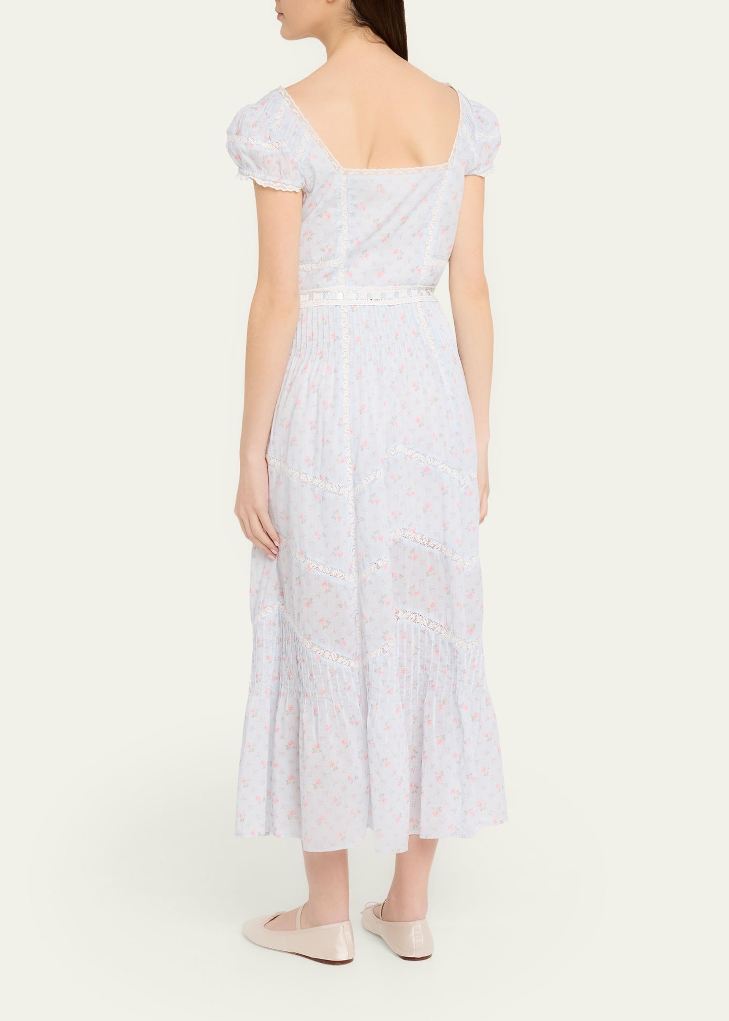 LoveShackFancy Aurela Floral Cotton Maxi Dress