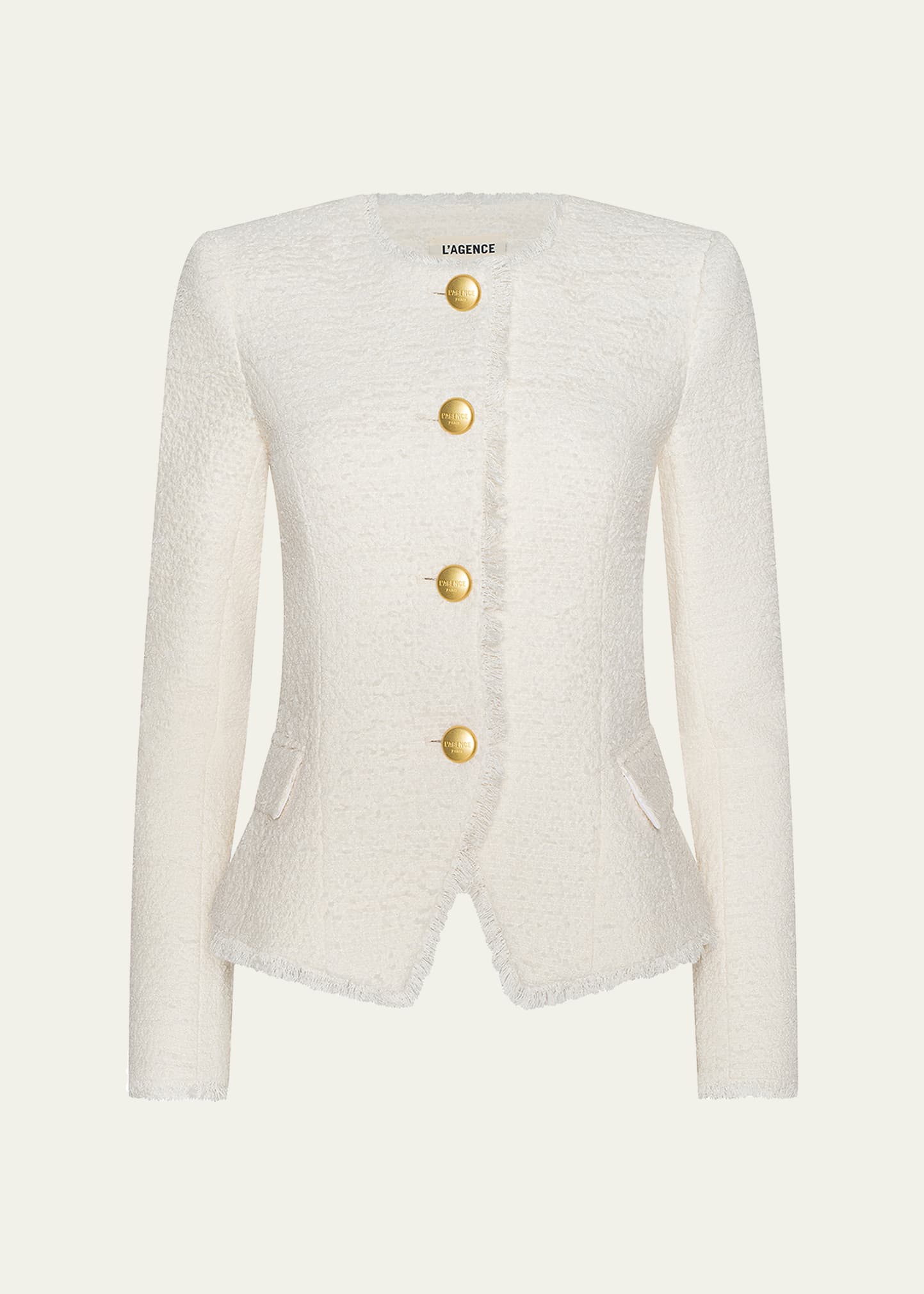 L'Agence Nerina Collarless Tweed Blazer - Bergdorf Goodman