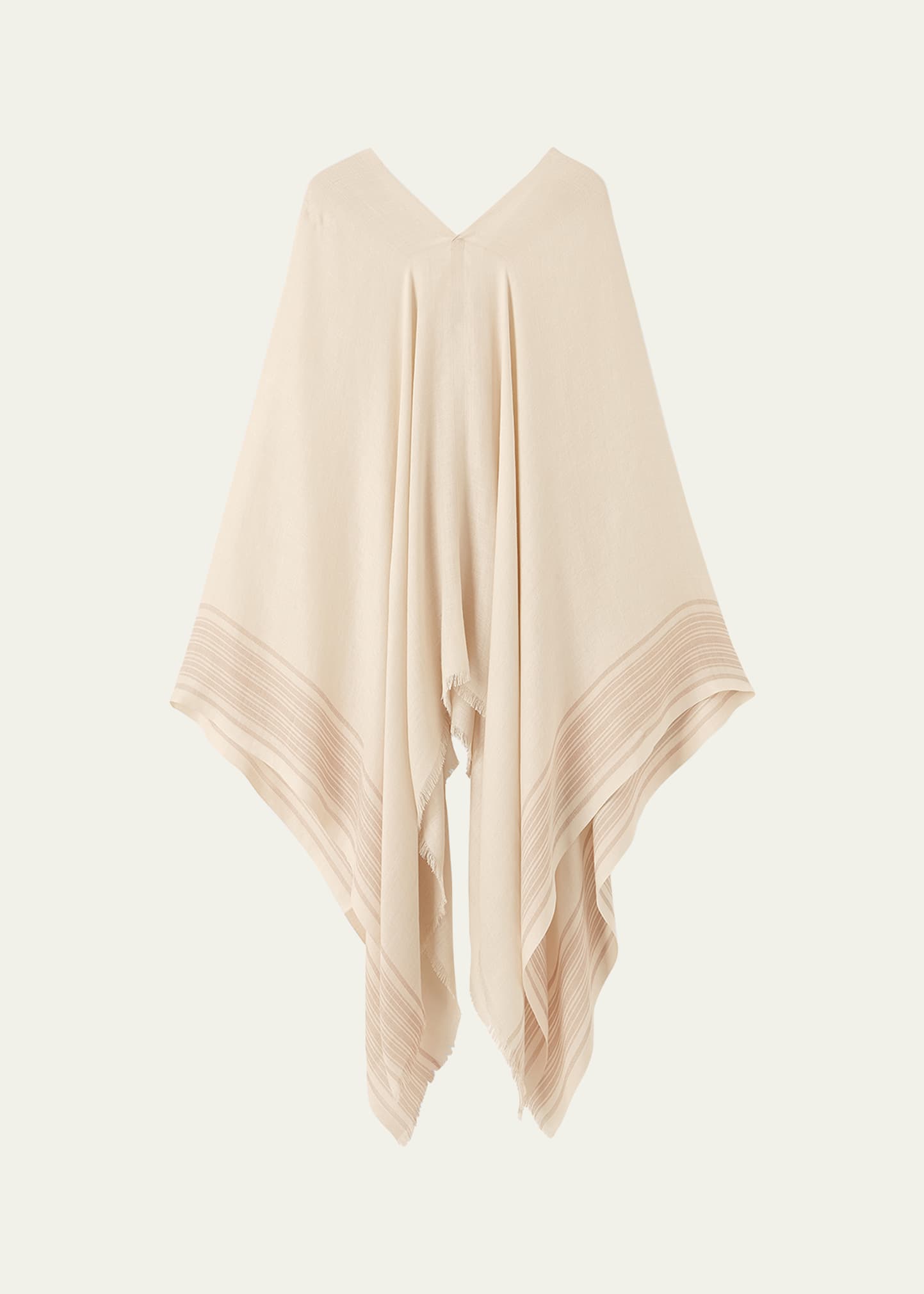 Loro Piana Aida Suitcase Stripe Silk and Linen Poncho - Bergdorf