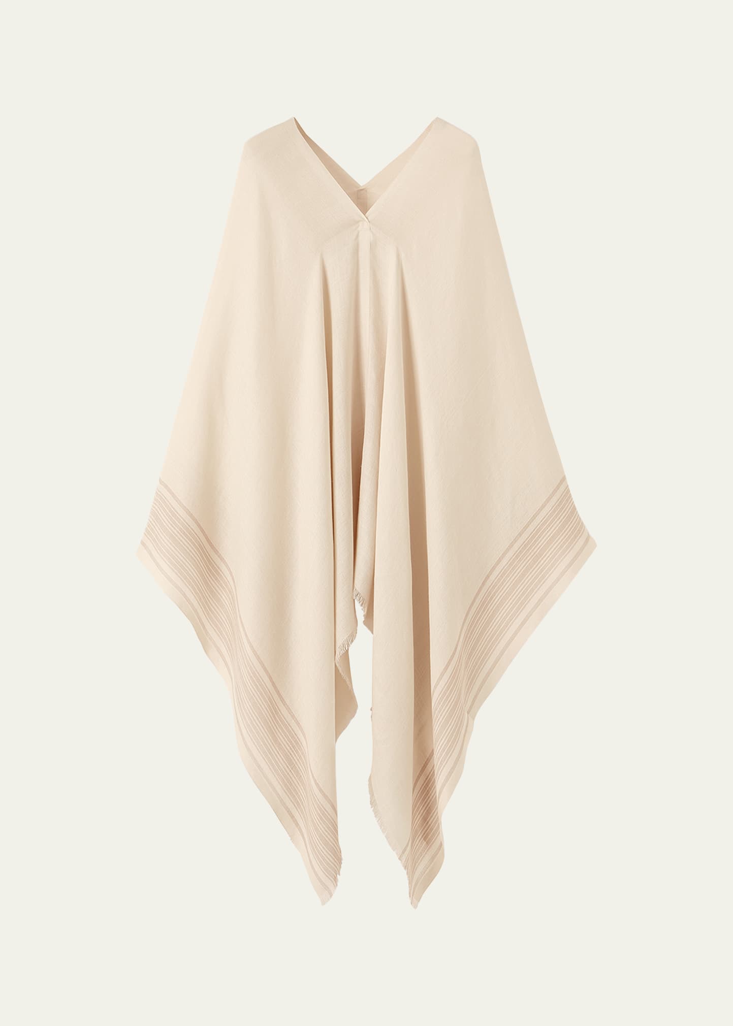 Loro Piana Aida Suitcase Stripe Silk and Linen Poncho - Bergdorf
