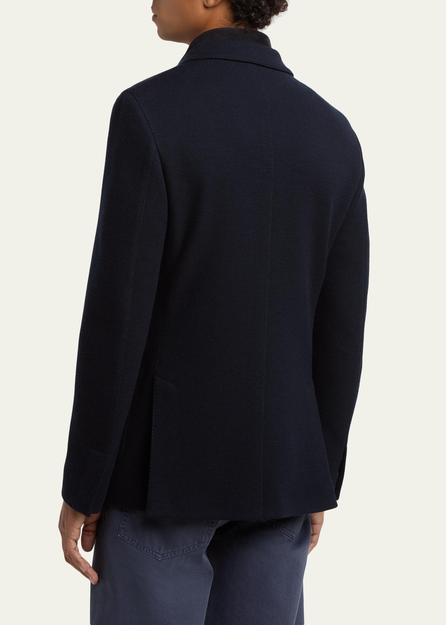 ZEGNA Men's High Performance Jersey Wool and Cotton Jacket