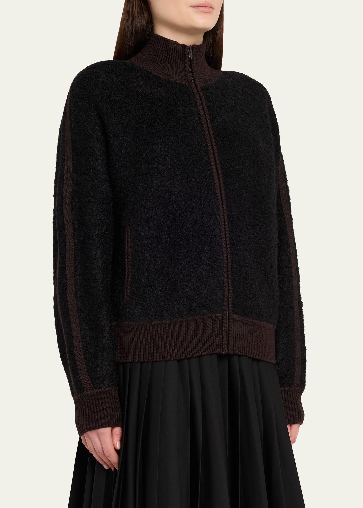 6397 Zip-Up Bouclé Track Jacket - Bergdorf Goodman