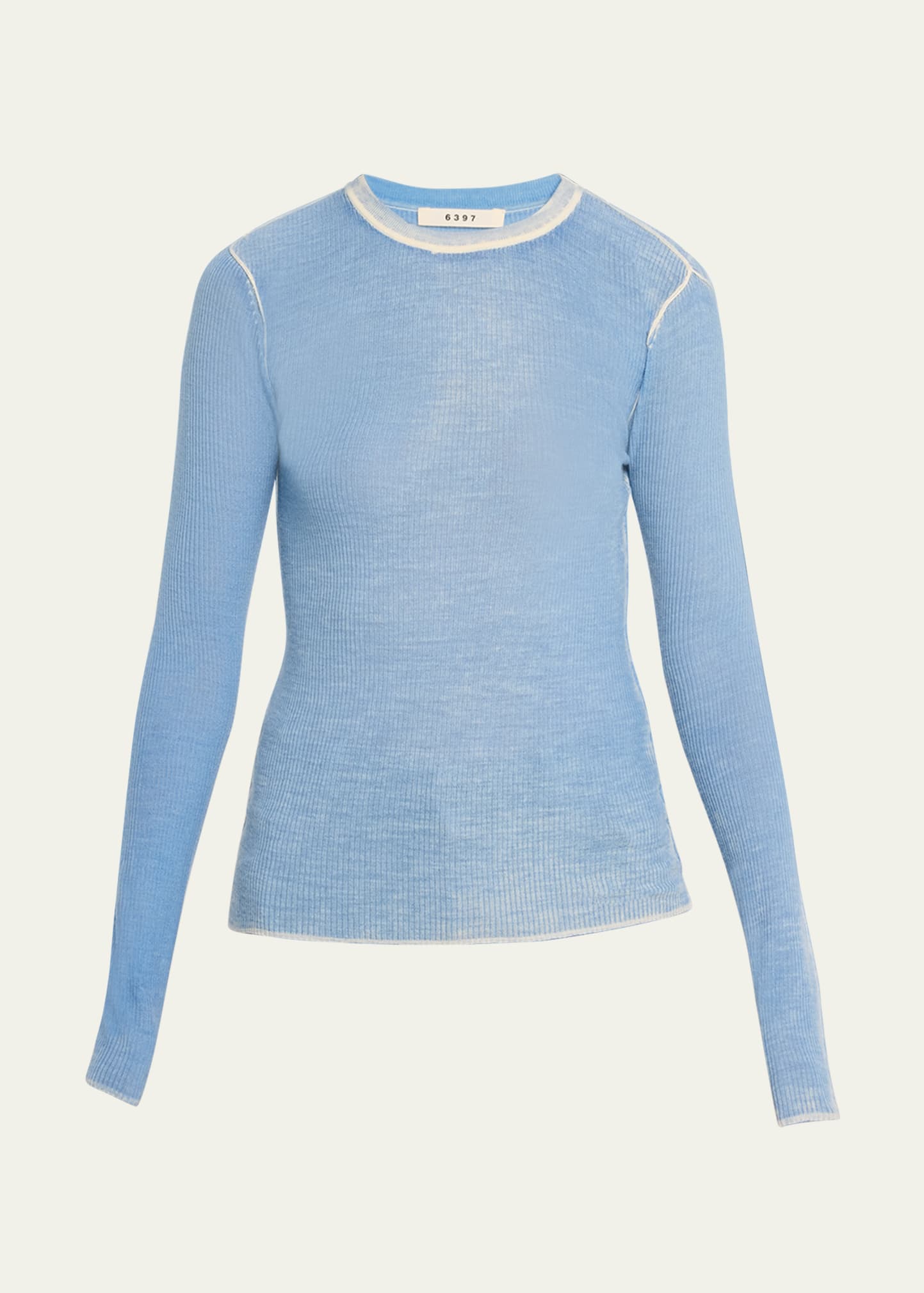 6397 Printed Long-Sleeve Crewneck Top - Bergdorf Goodman