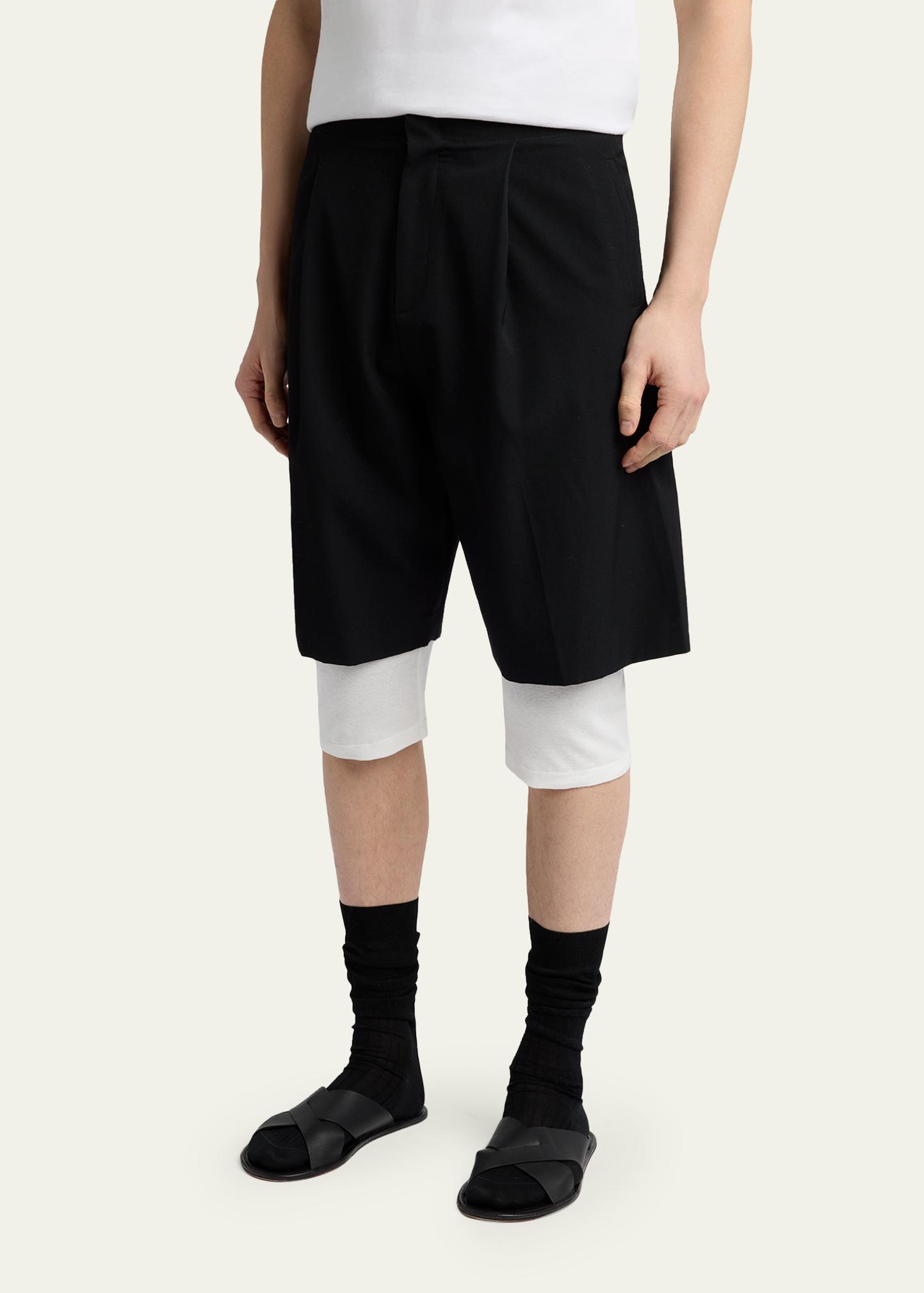 The Row Men's Sayed Pleated Wool Gabardine Shorts - Bergdorf Goodman