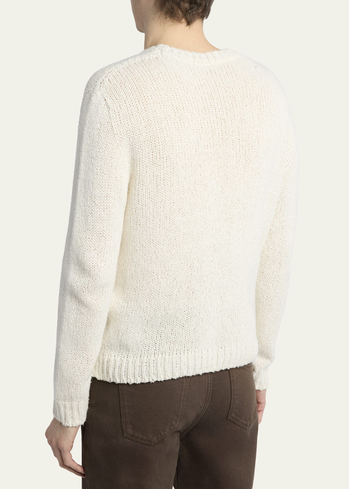 THE ROW Men's Laing Silk Knit Crewneck Sweater - Bergdorf Goodman