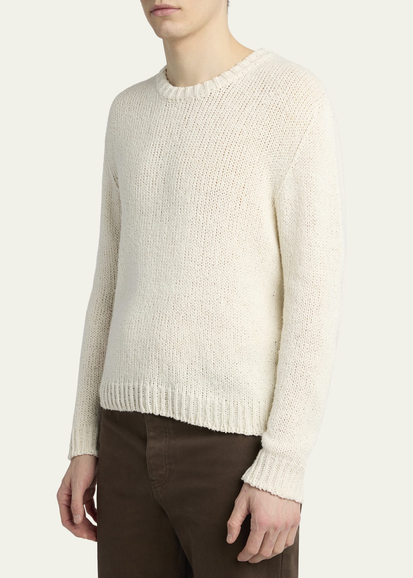 THE ROW Men's Laing Silk Knit Crewneck Sweater - Bergdorf Goodman