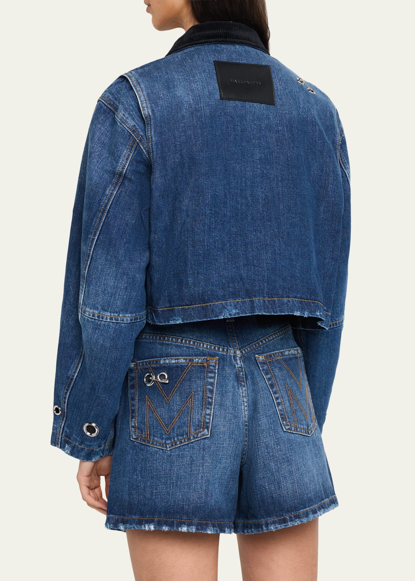Marc Jacobs Grommet Denim Crop Utility Jacket - Bergdorf Goodman