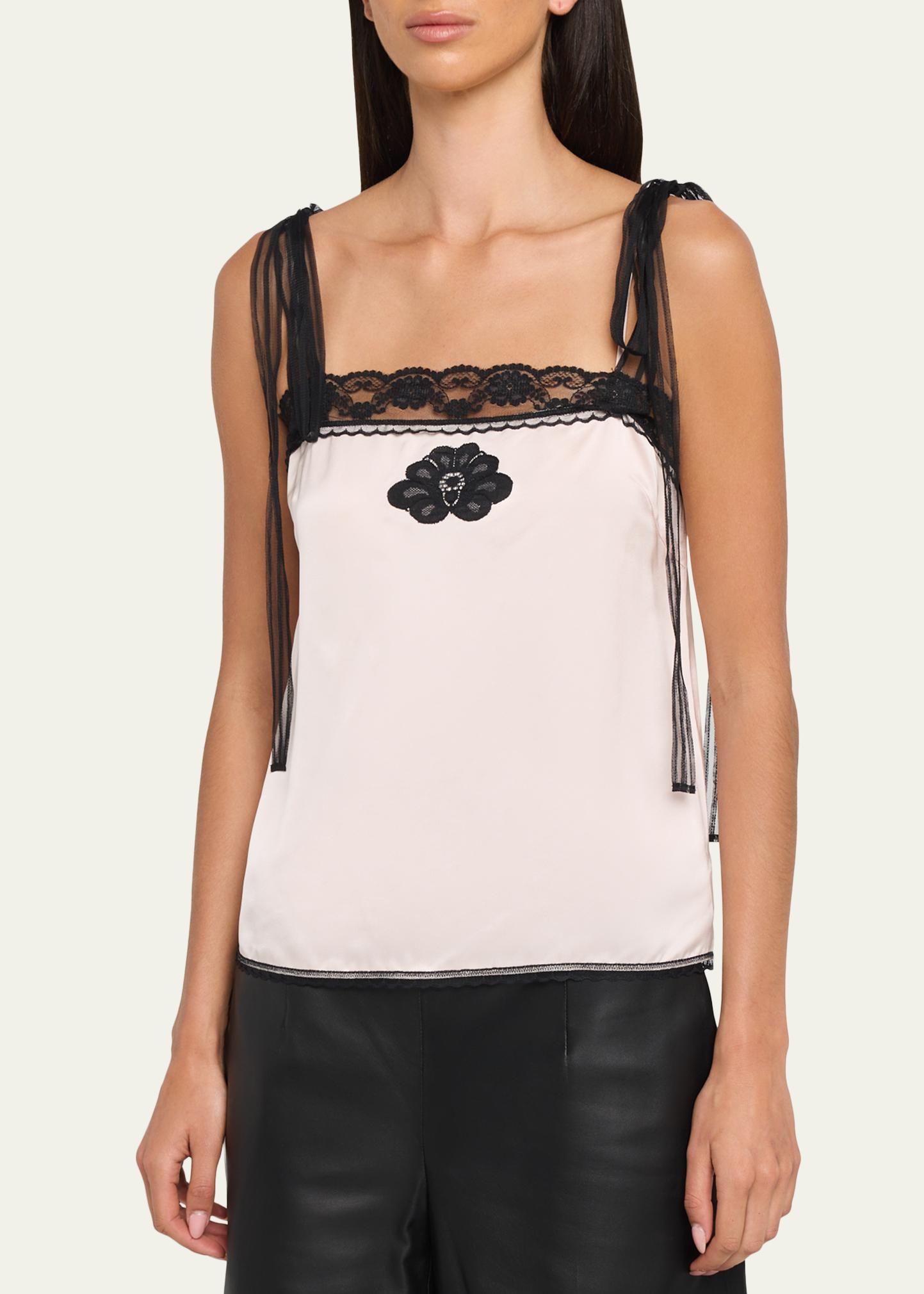 Marc Jacobs Ribbon-Strap Satin Tank Top - Bergdorf Goodman