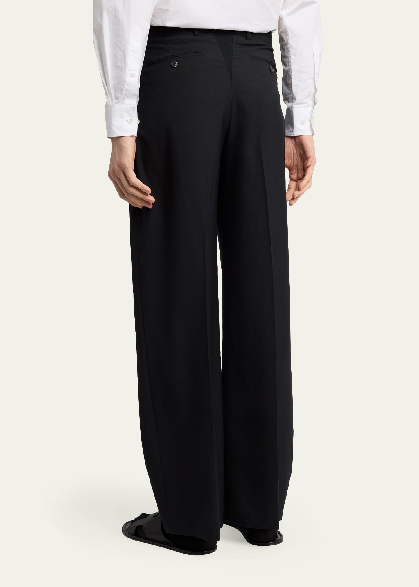 THE ROW Men's Time Pleated Wool-Blend Pants - Bergdorf Goodman