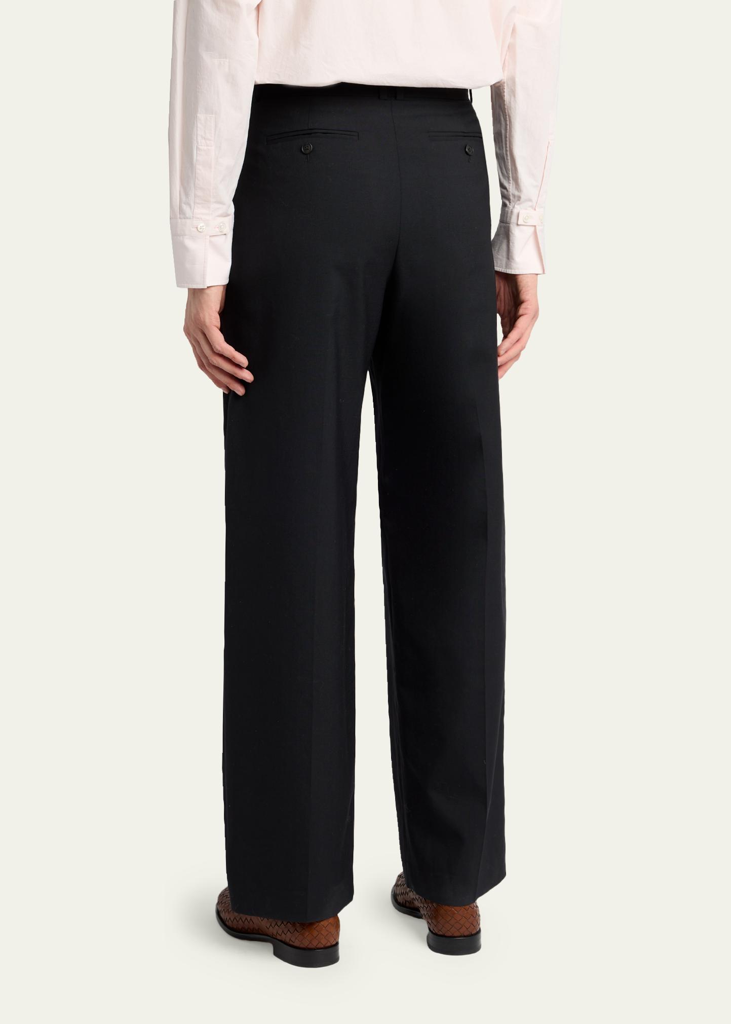 The Row Men's Thom Pleated Wool-Silk Pants - Bergdorf Goodman