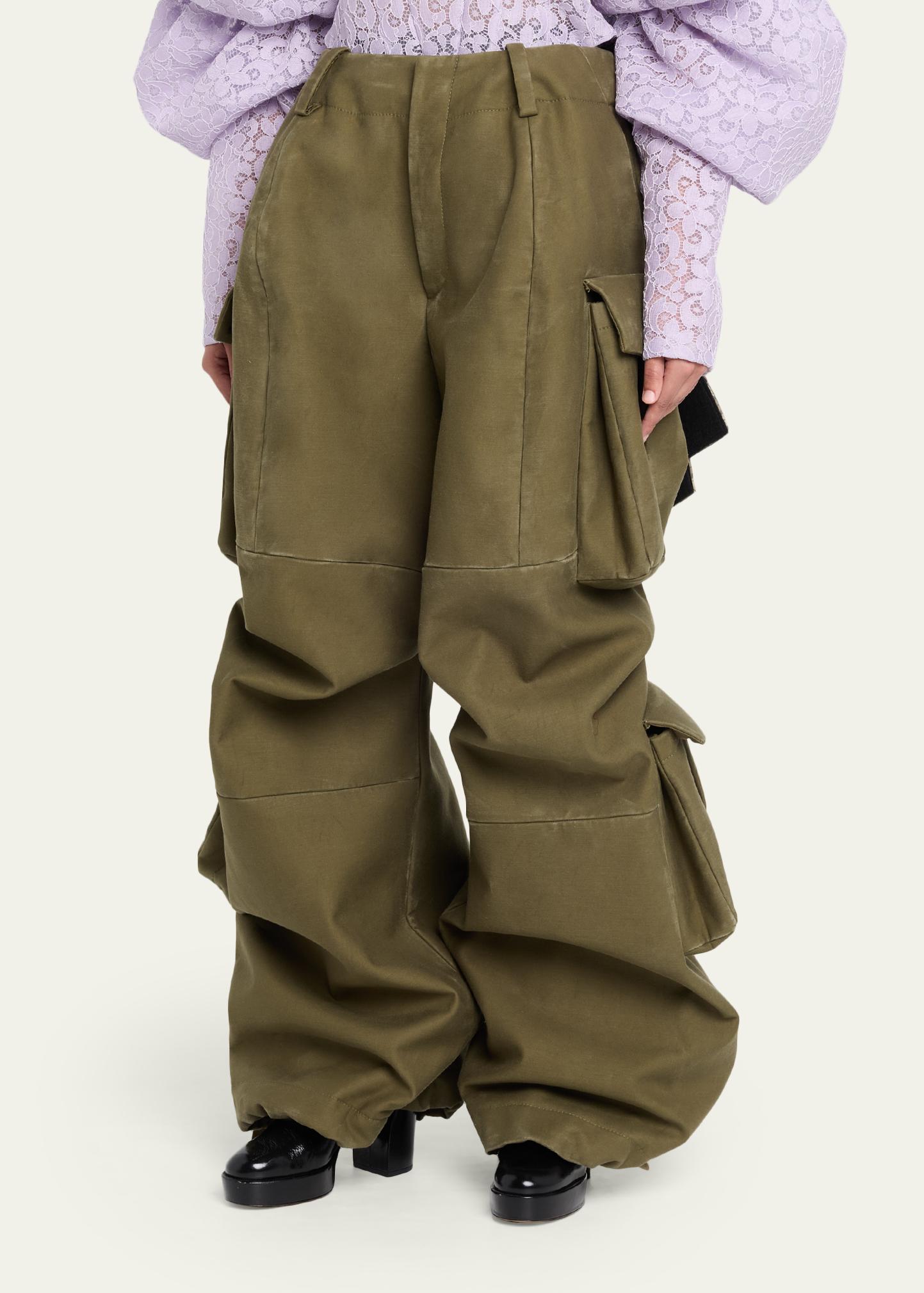 Marc Jacobs Runway Bow Back Wide-Leg Cargo Pants - Bergdorf Goodman