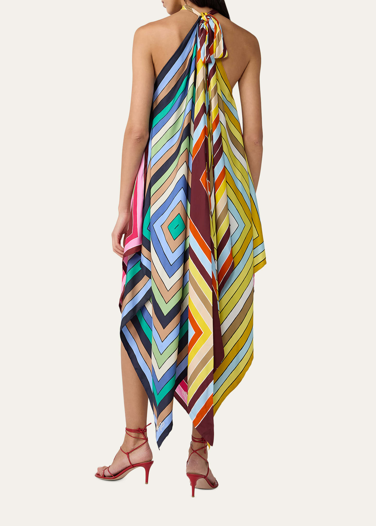 Diane von Furstenberg Harley Striped Silk Scarf Handkerchief Midi