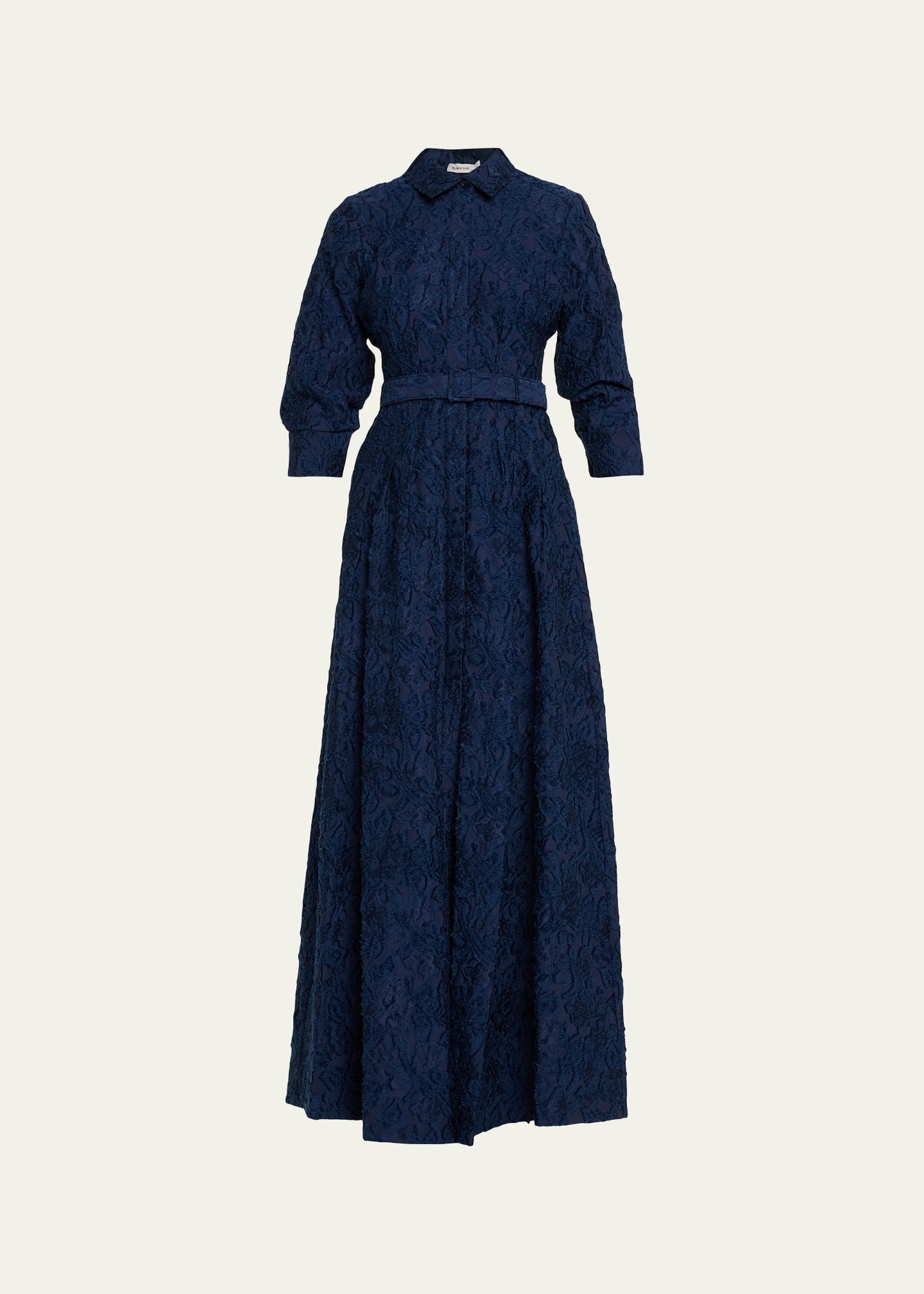 Jonathan Simkhai Standard Courtney Belted Organza Jacquard Gown
