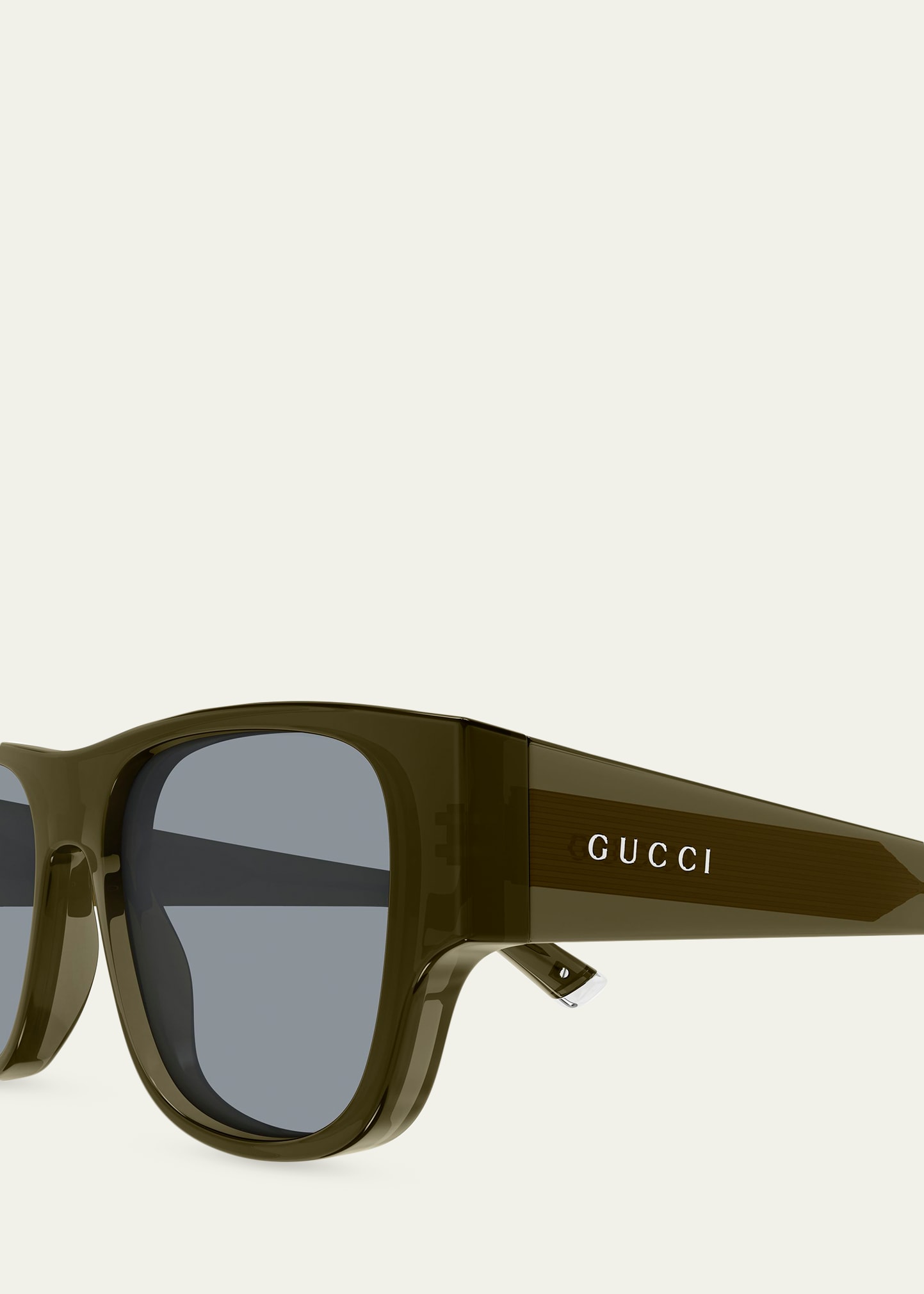 Gucci Men's GG2073S Acetate and Bio-Nylon Rectangle Sunglasses
