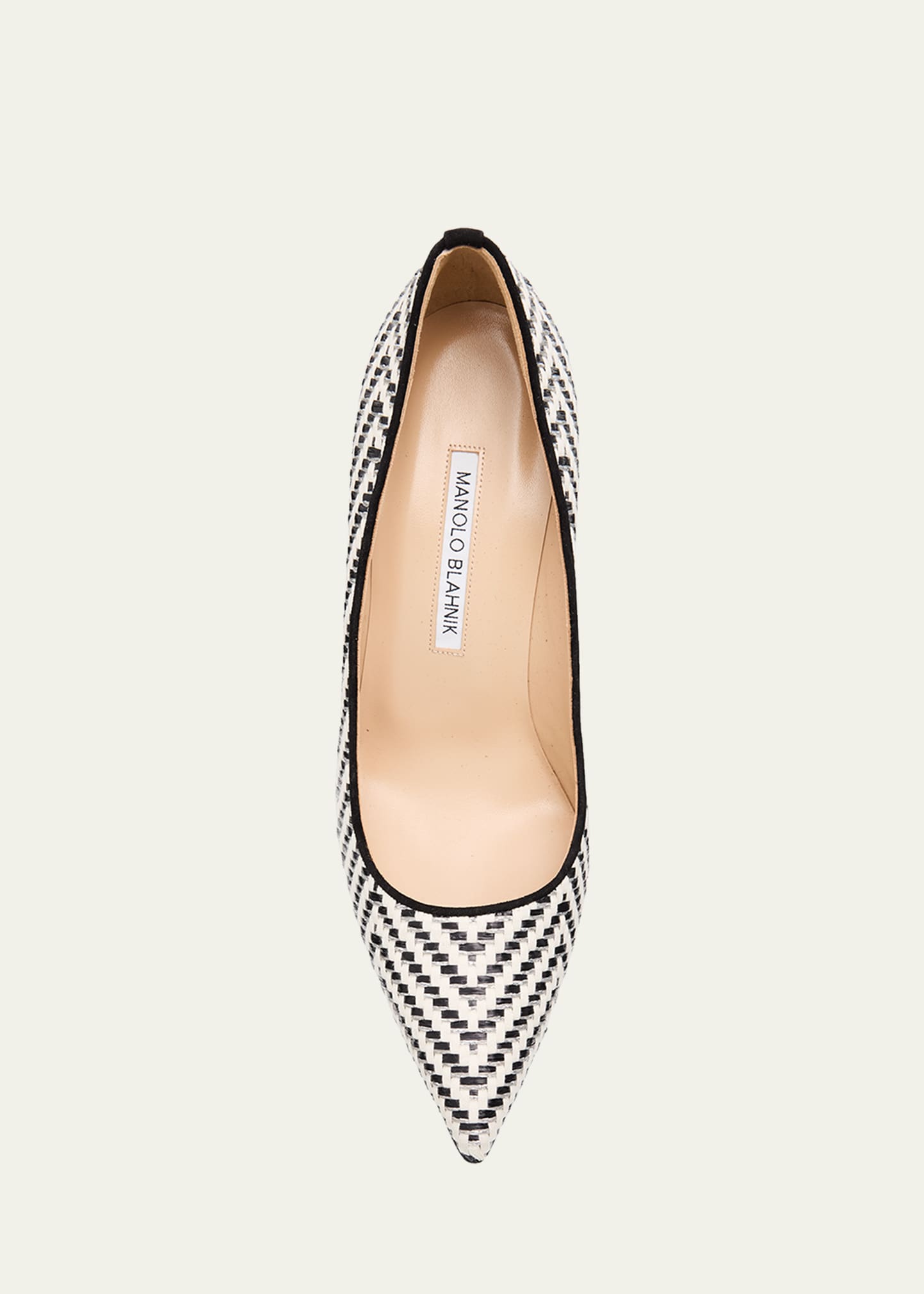 Manolo Blahnik 90mm BB Raffia Pointed-Toe Pumps - Bergdorf Goodman