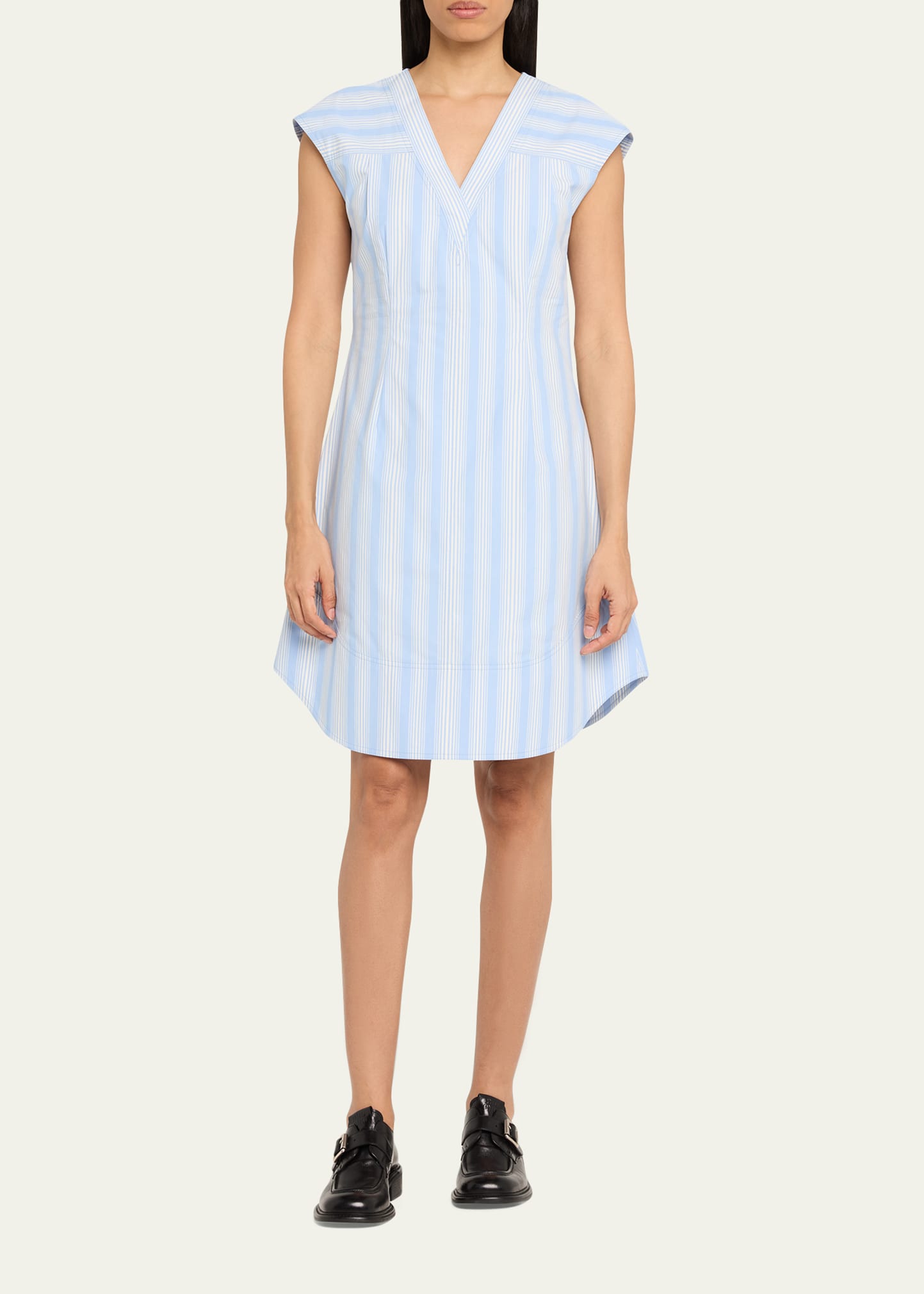 3.1 Phillip Lim Stripe Cap-Sleeve Shift Dress - Bergdorf Goodman