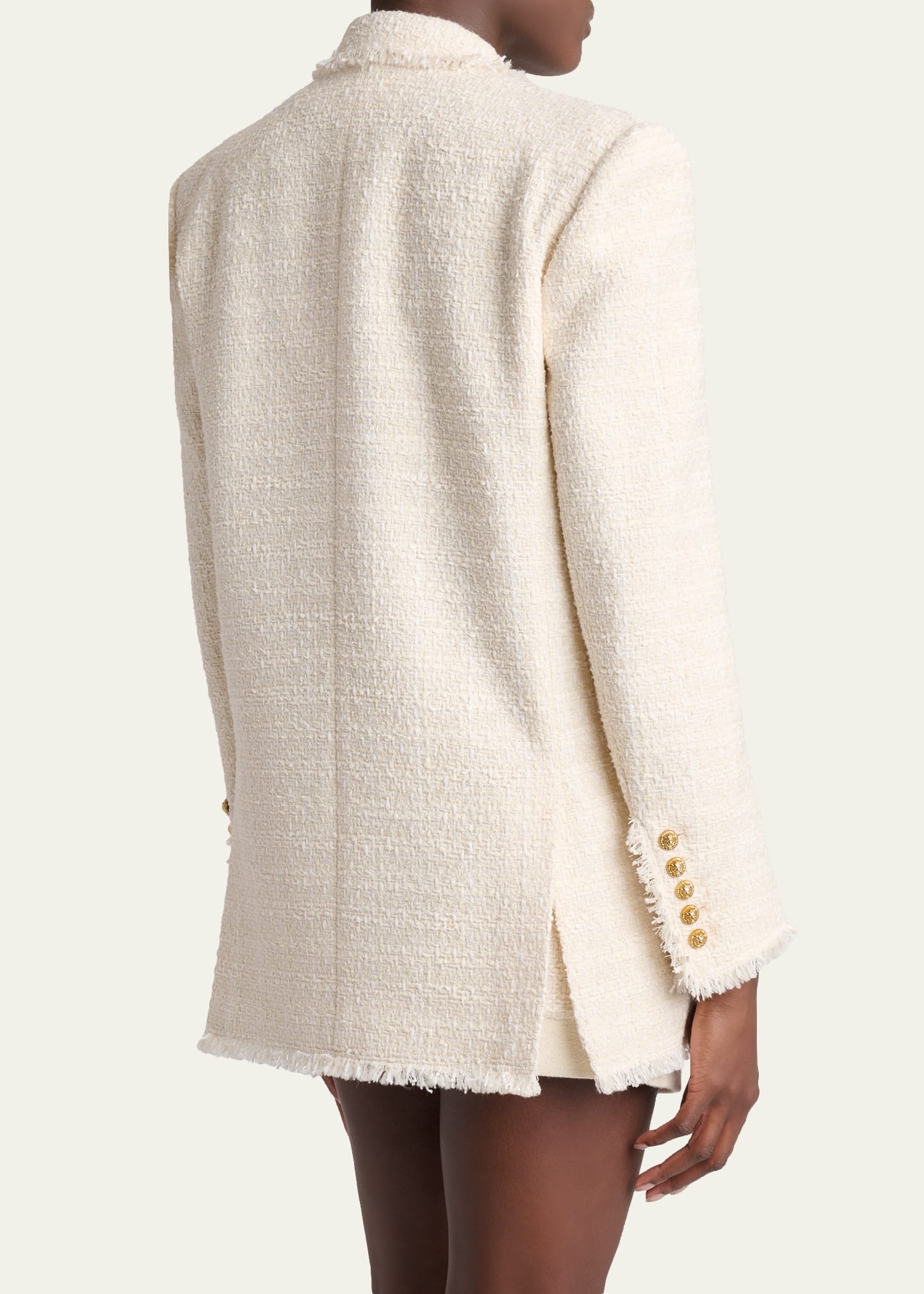 Balmain Tweed Double-Breasted Blazer Jacket - Bergdorf Goodman