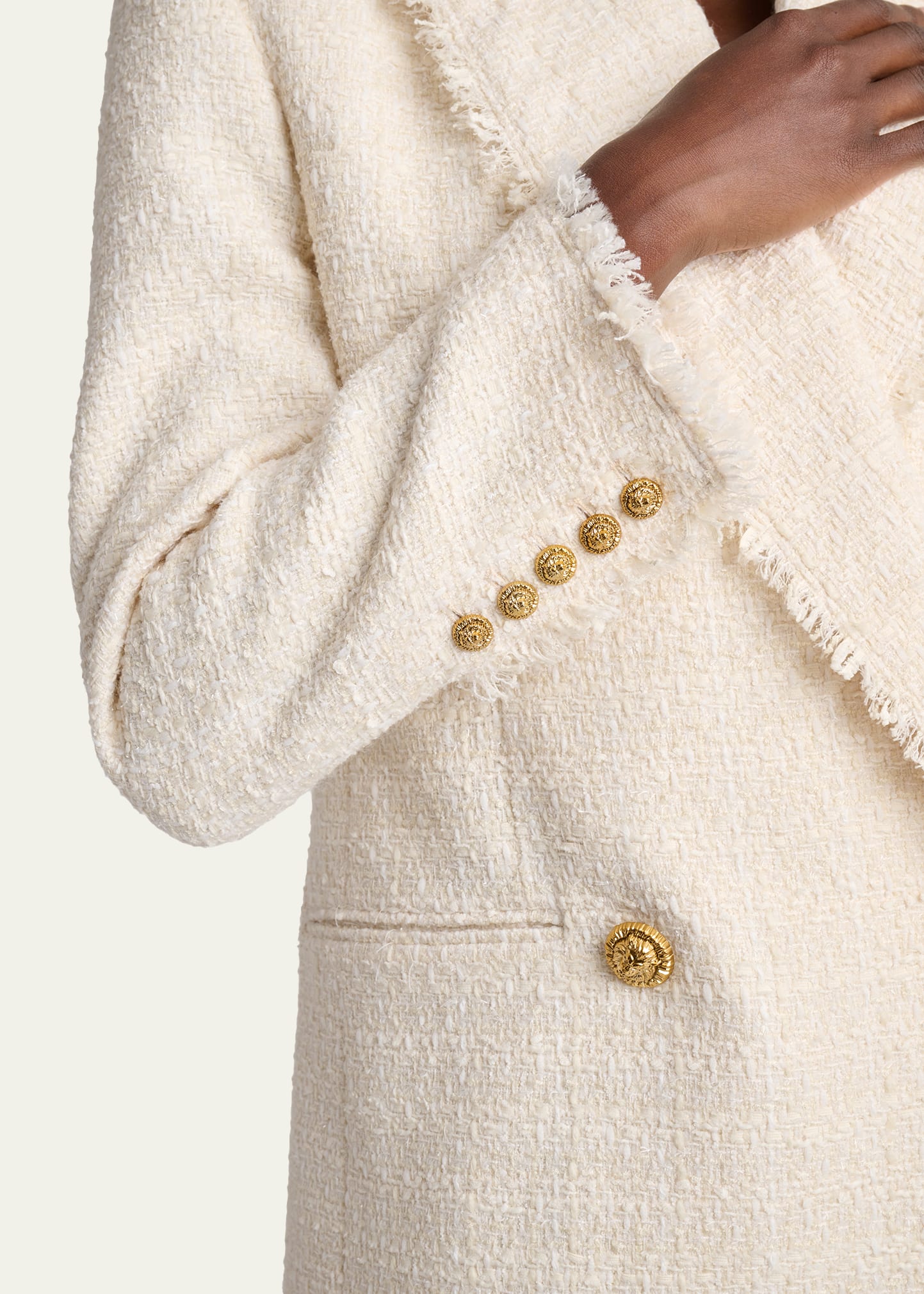 Balmain Tweed Double-Breasted Blazer Jacket - Bergdorf Goodman