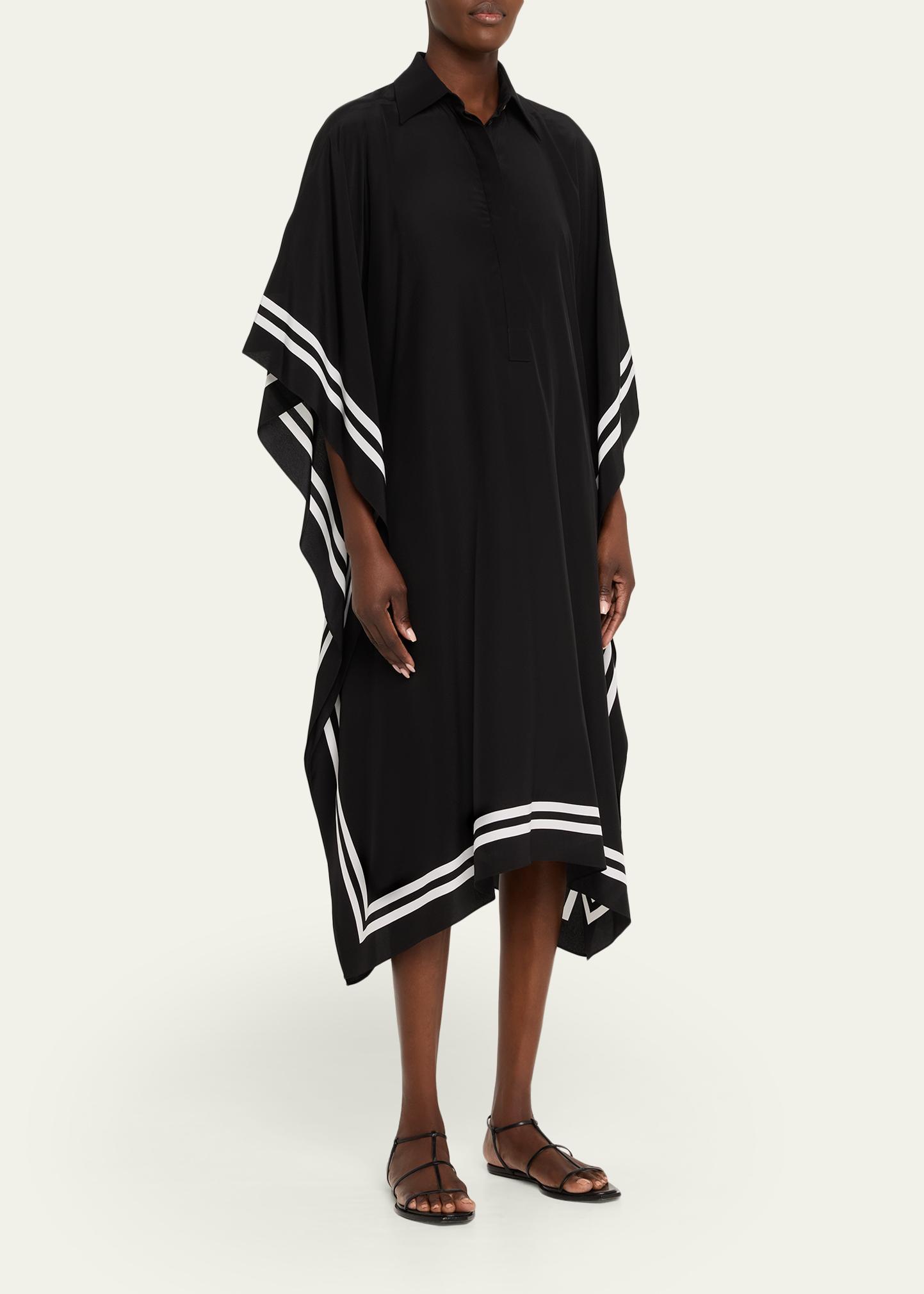 Michael Kors Collection Border-Print Silk Crepe De Chine Caftan