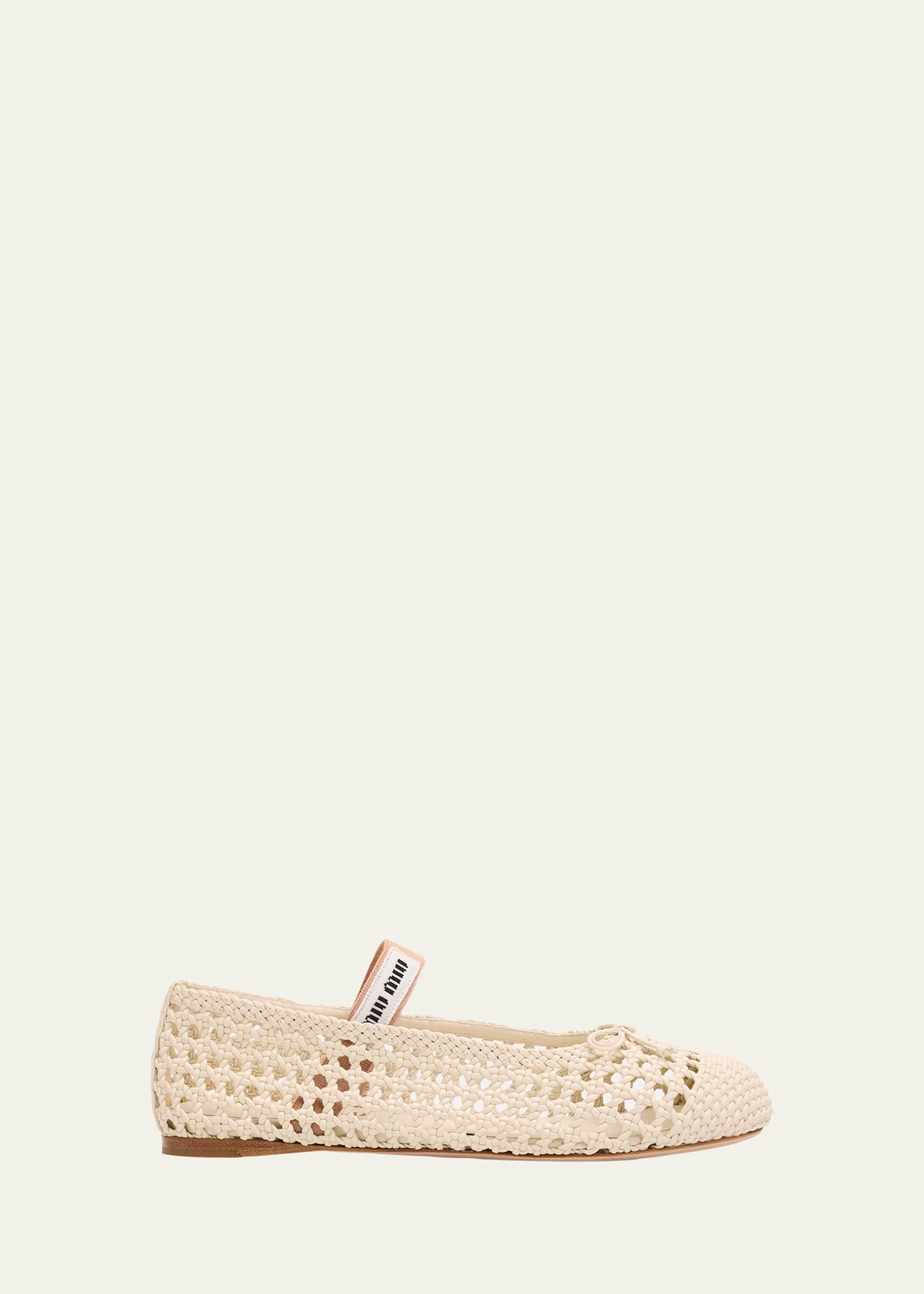 Miu Miu Crochet Nappa Leather Ballerina Flats - Bergdorf Goodman
