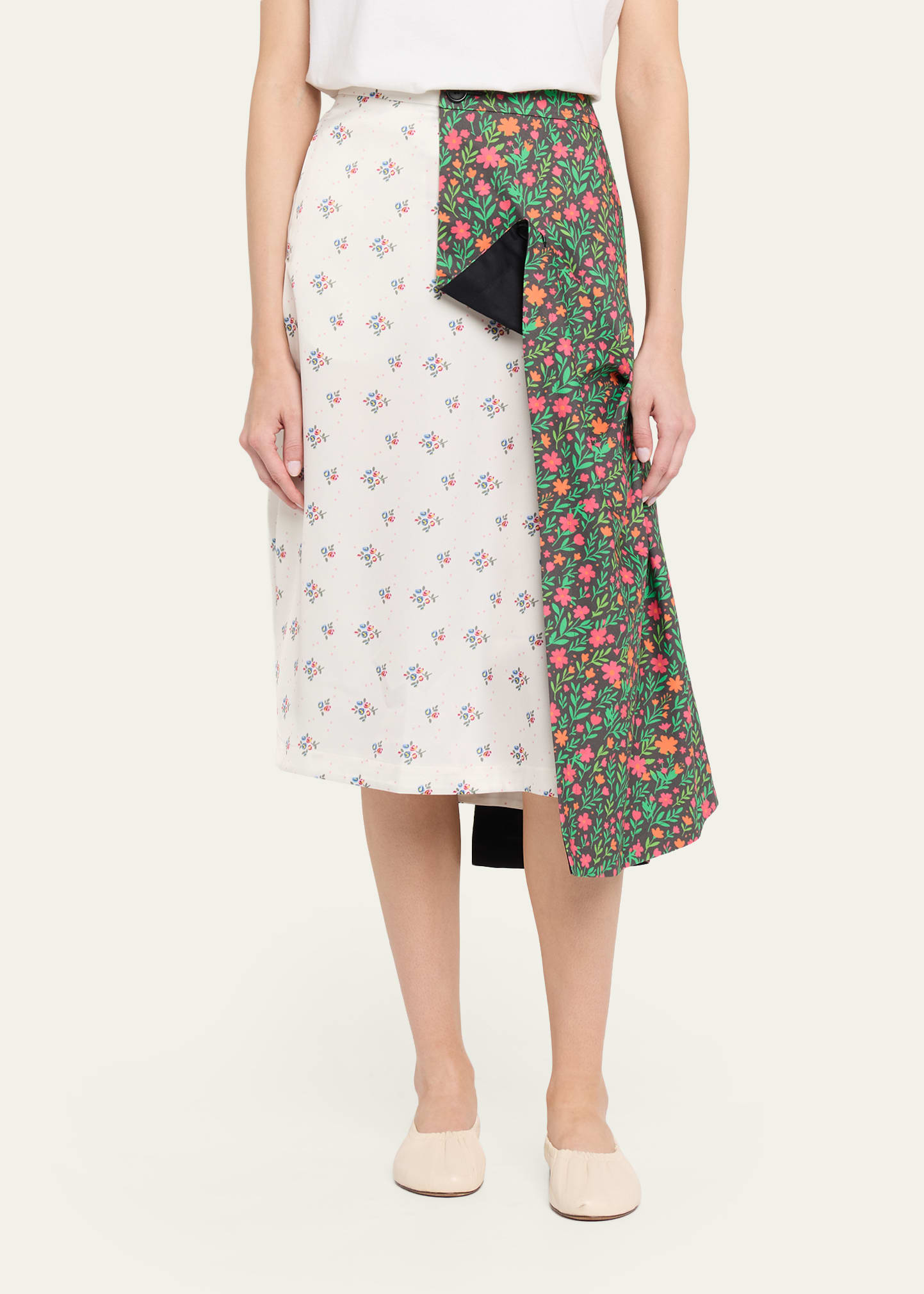 Zomer Floral Asymmetrical Midi Skirt - Bergdorf Goodman