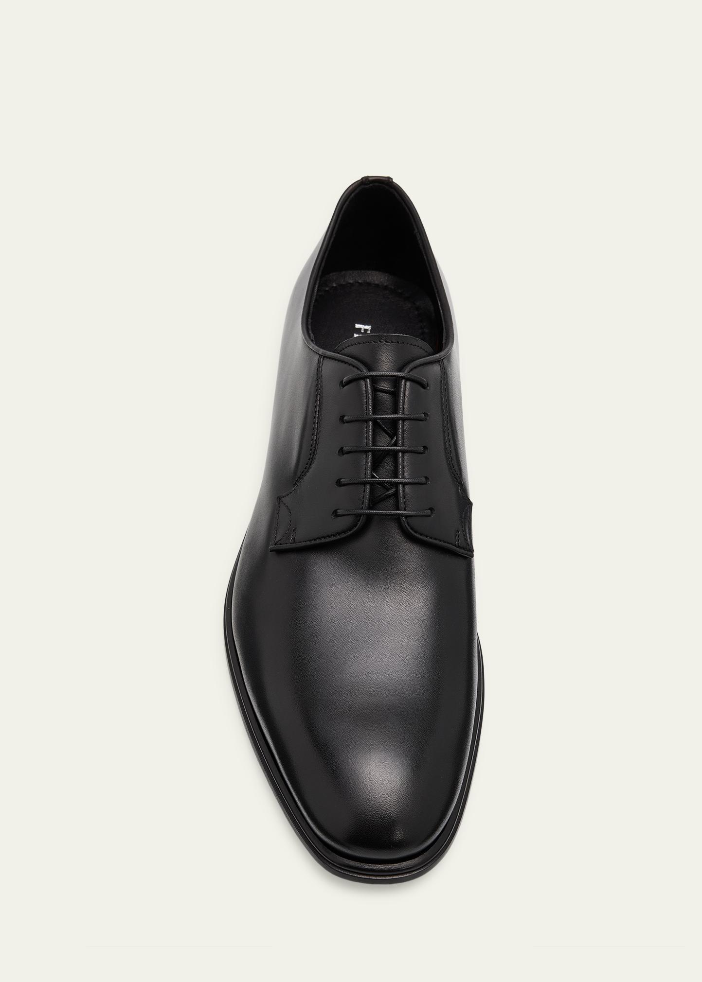Salvatore Ferragamo Stefano Derby Shoes in Black Leather Ferragamo Men main image 4