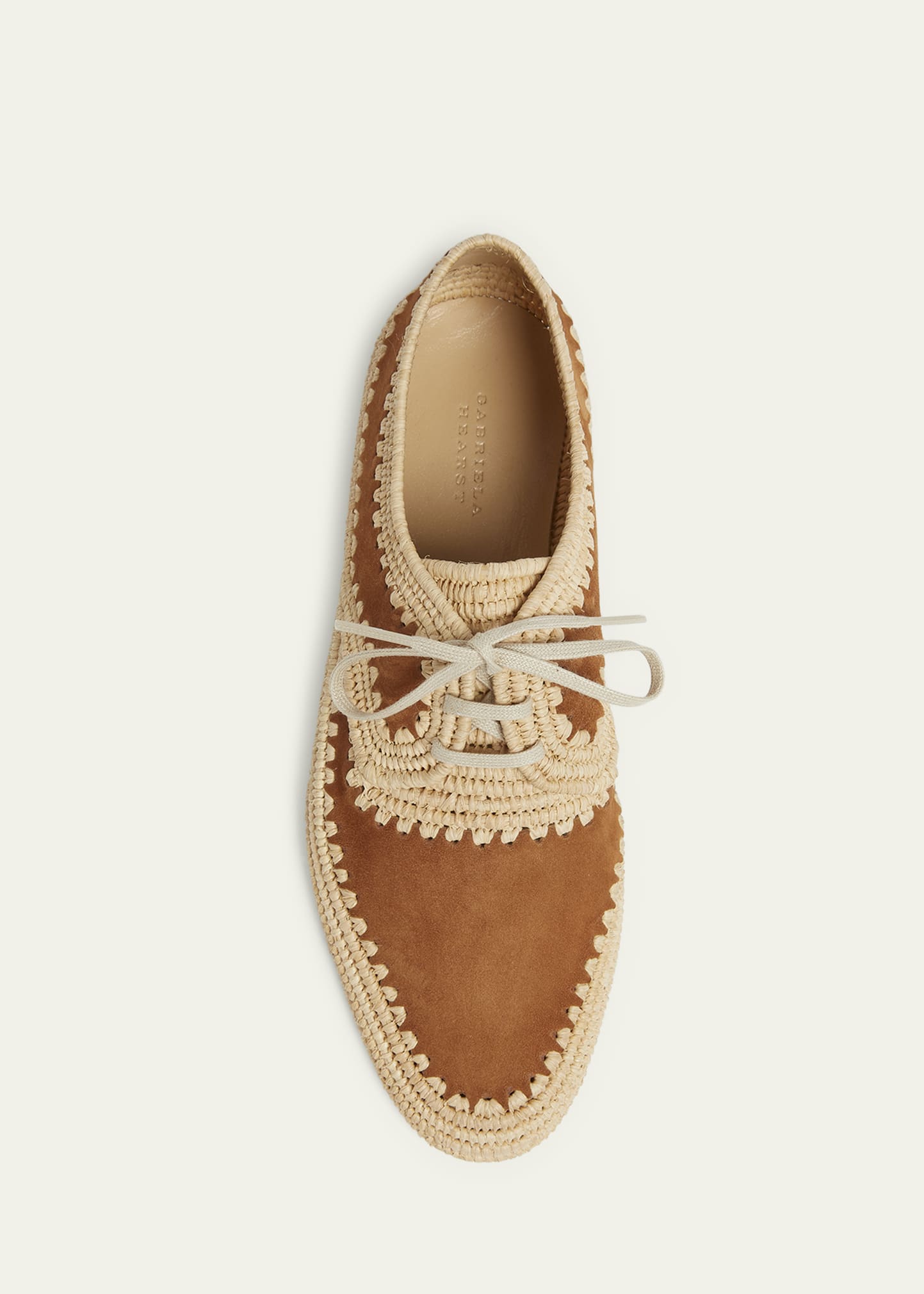 靴 Clergerie 38 Gabriela Hearst x Clergerie Miguel Suede & Raffia Oxford Shoes