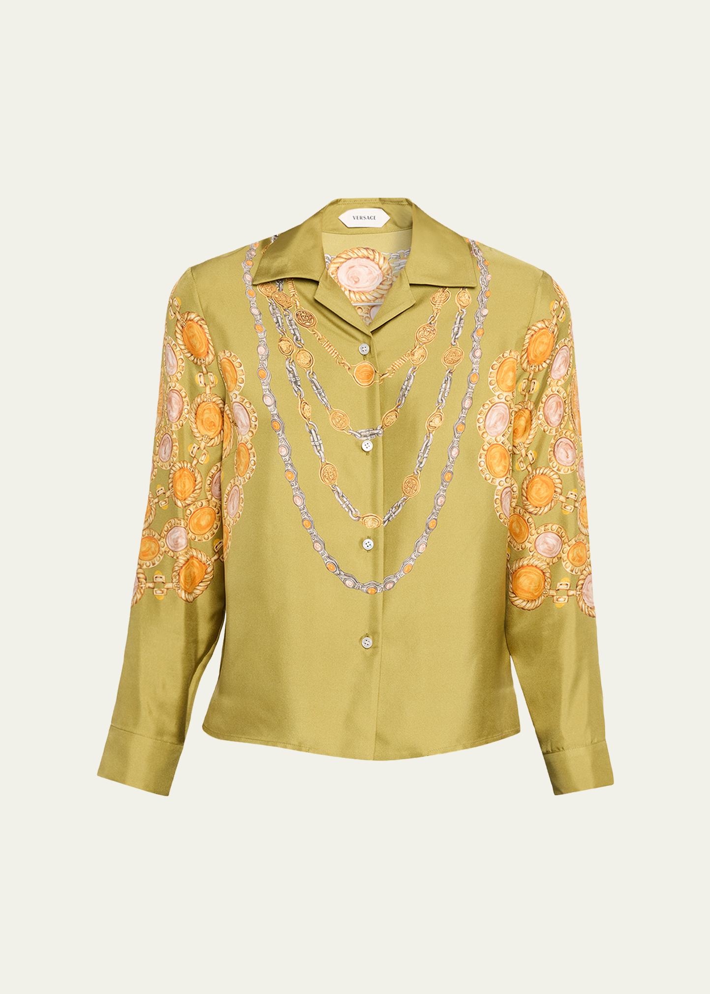 Versace Printed Silk Twill Shirt