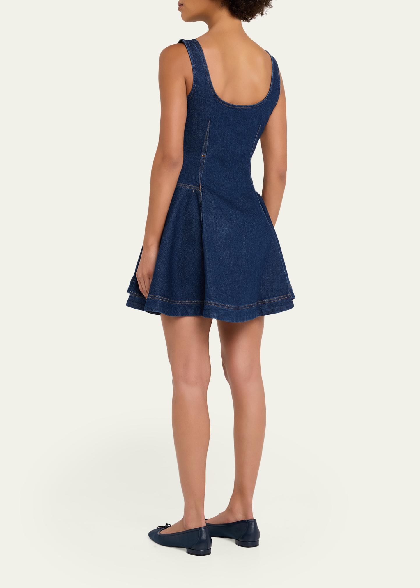 SIMKHAI Women's Eleodra Denim Mini Dress - Blue - Size 12