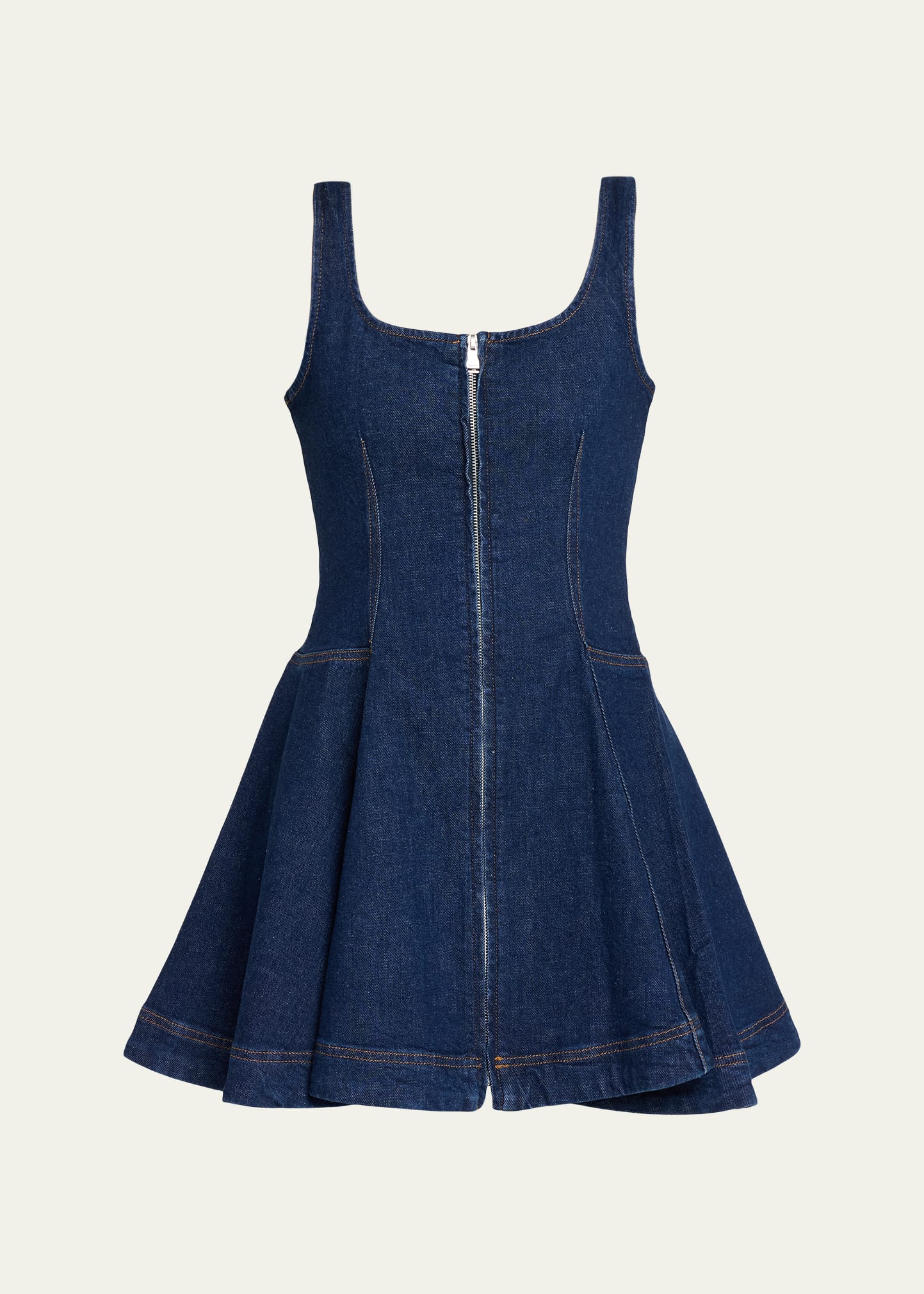 ella italian denim mini dress Ella Square Neck Denim Mini Dress