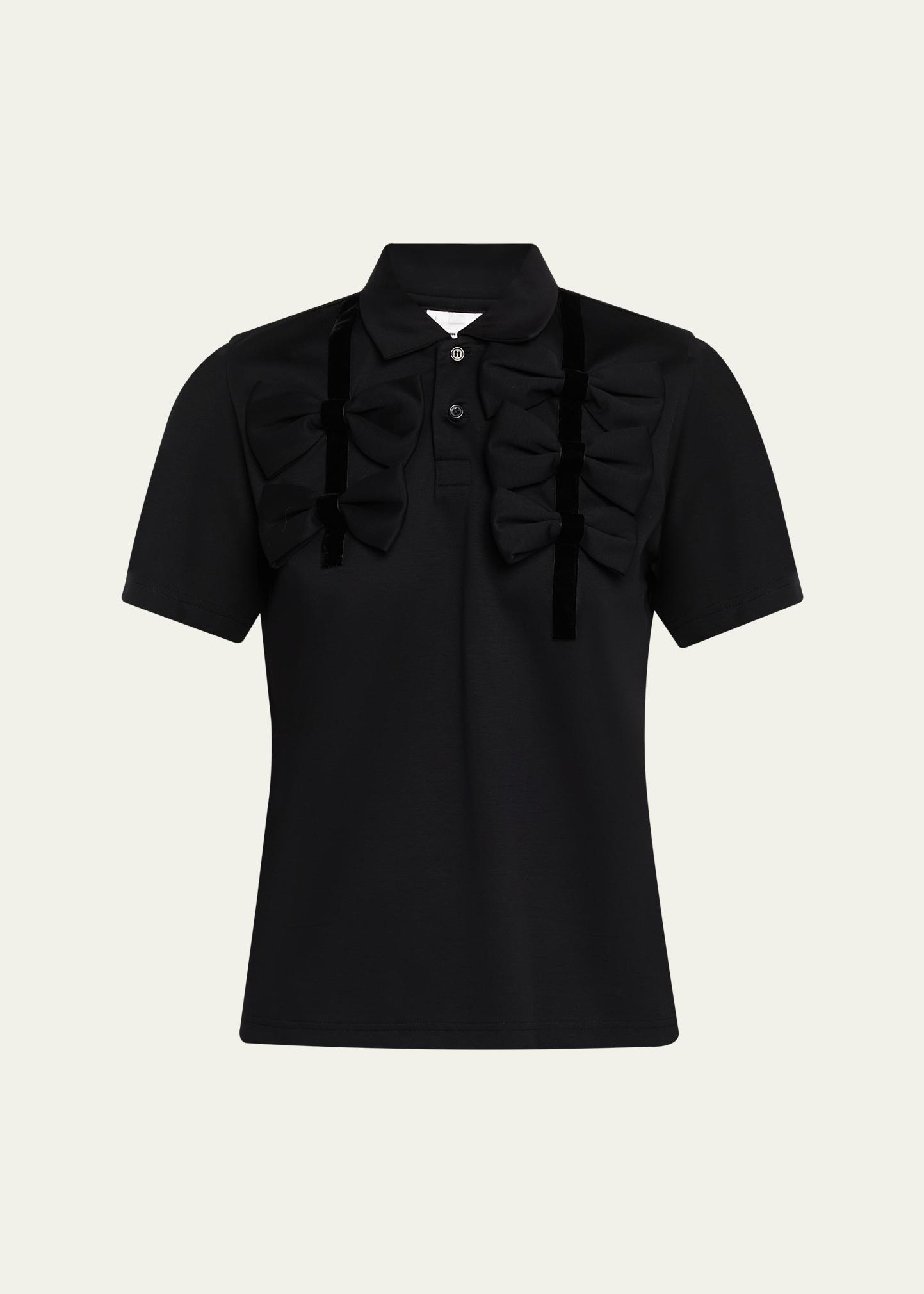 Noir Kei Ninomiya Cotton Bow Tie Polo Shirt - Bergdorf Goodman