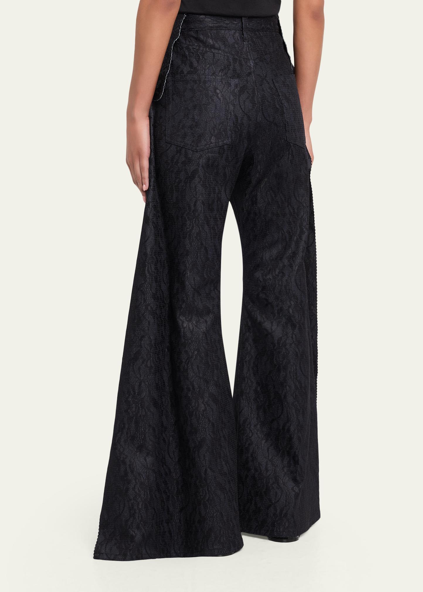 Junya Watanabe Floral Jacquard Wide-Leg Pants - Bergdorf Goodman