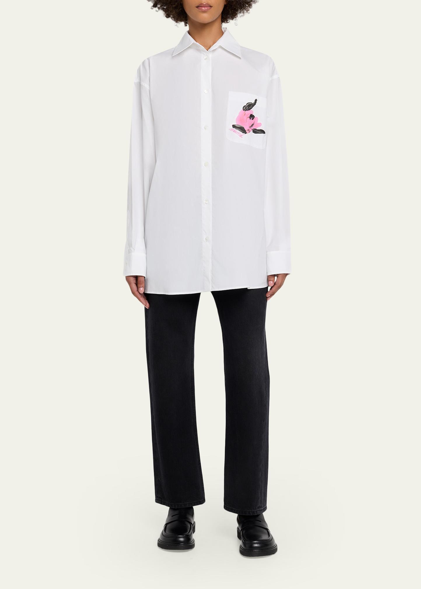 Marni Flower Patch Oversized Button-Down Shirt - Bergdorf Goodman