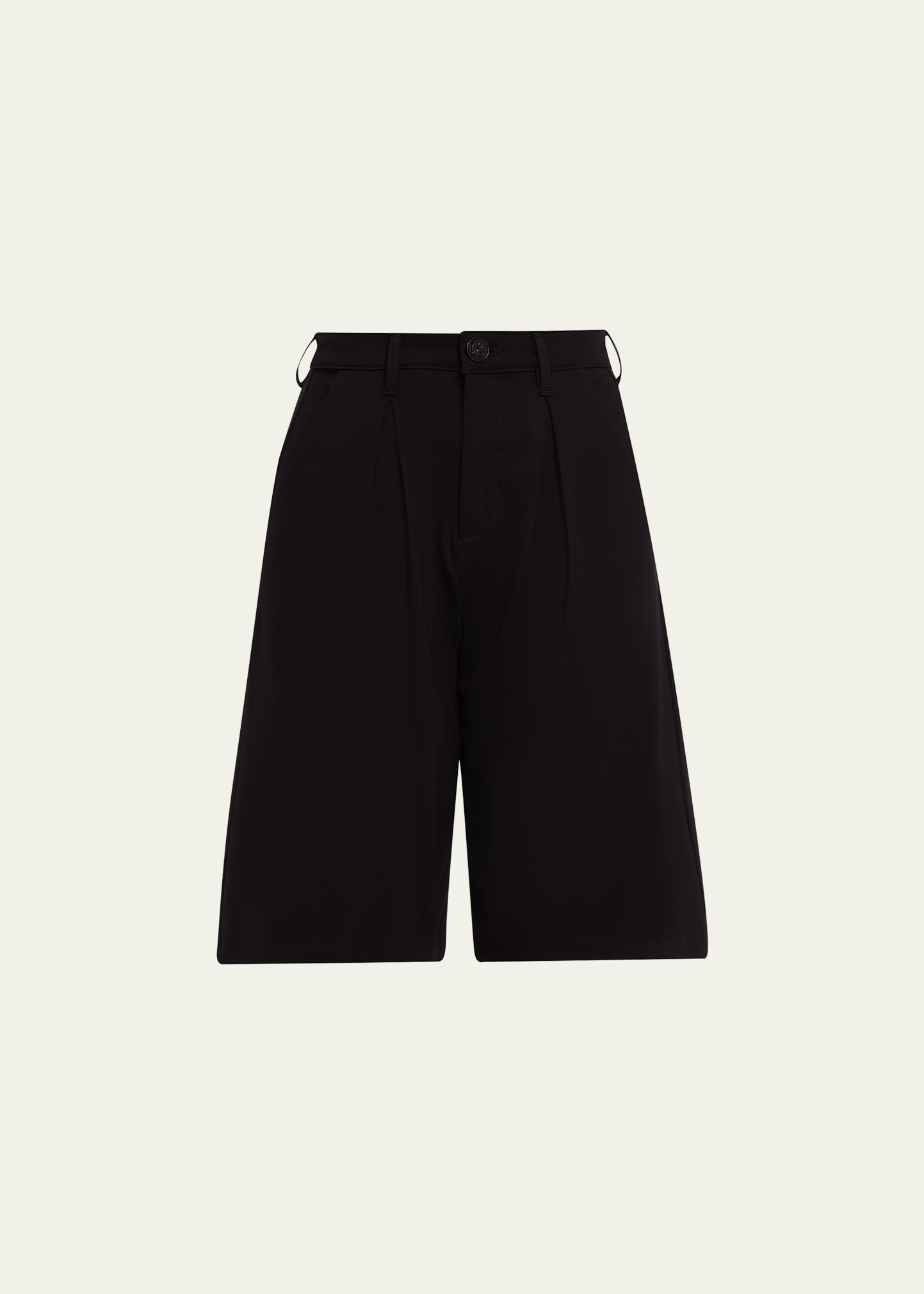 L'Agence Akasha Pleated High-Rise Bermuda Shorts - Bergdorf Goodman